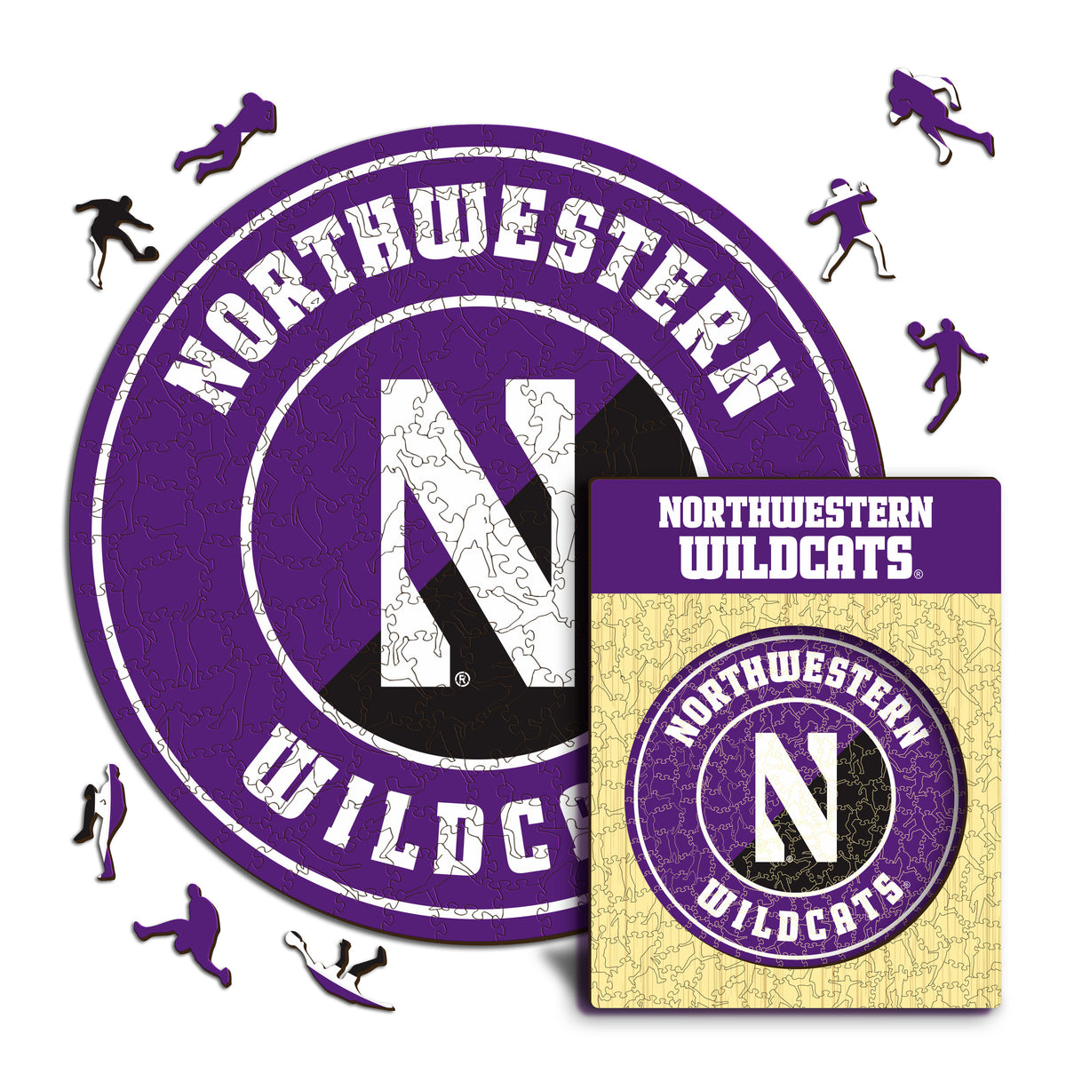 Northwestern Wildcats Logo Wooden Puzzle