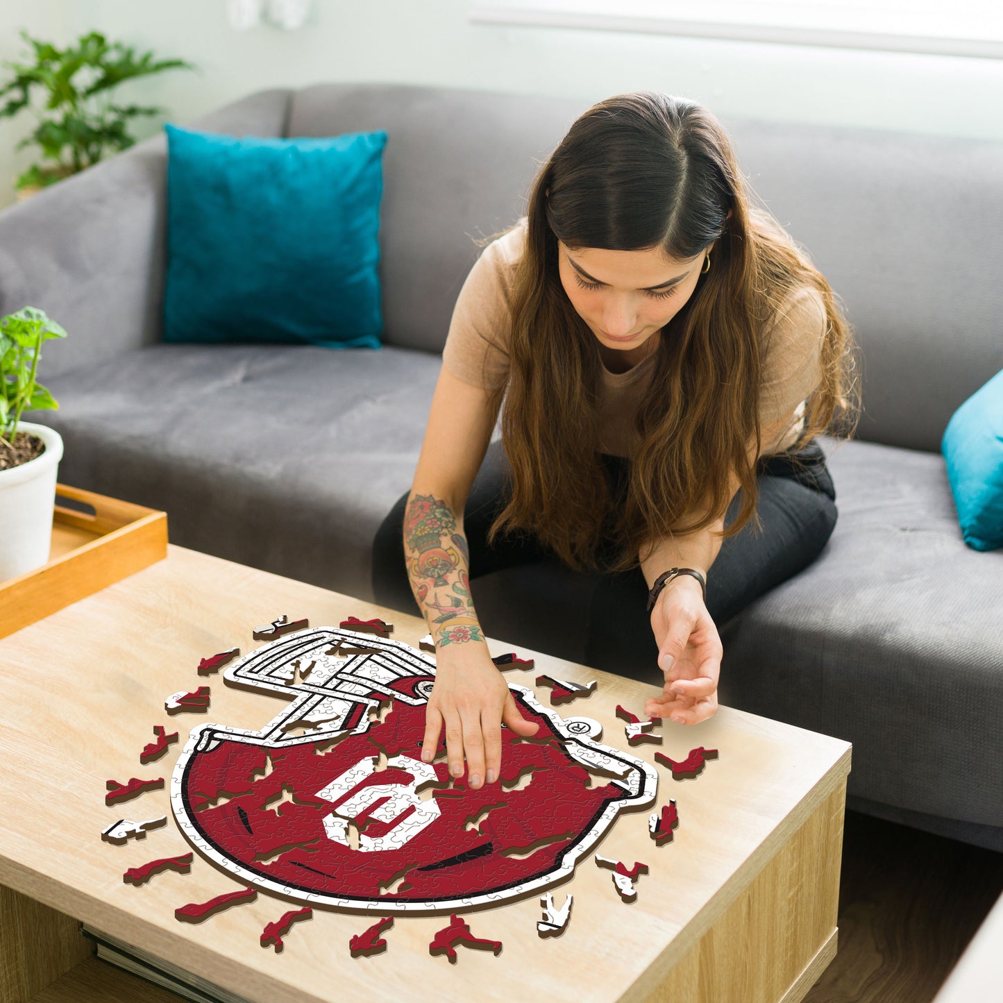 University of Oklahoma Helmet - Wooden Puzzle