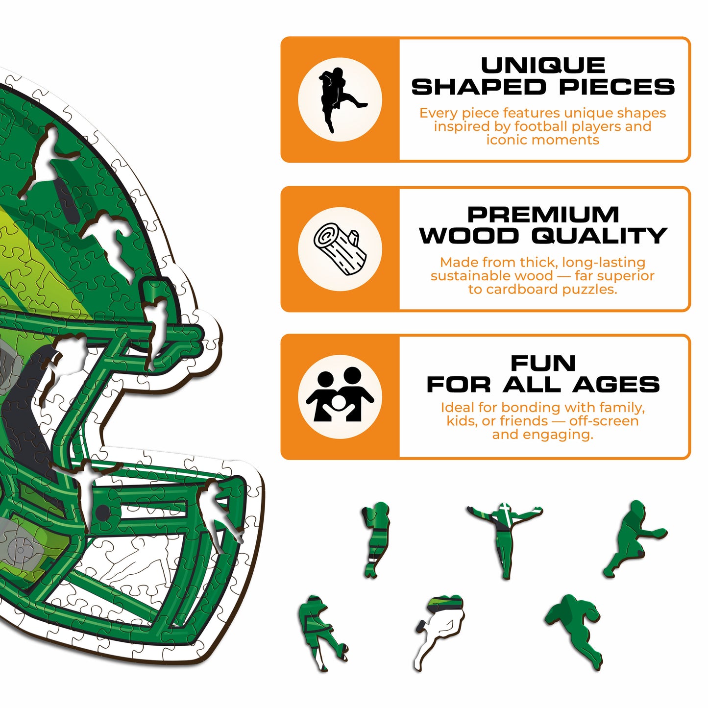 University of Oregon Helmet - Wooden Puzzle