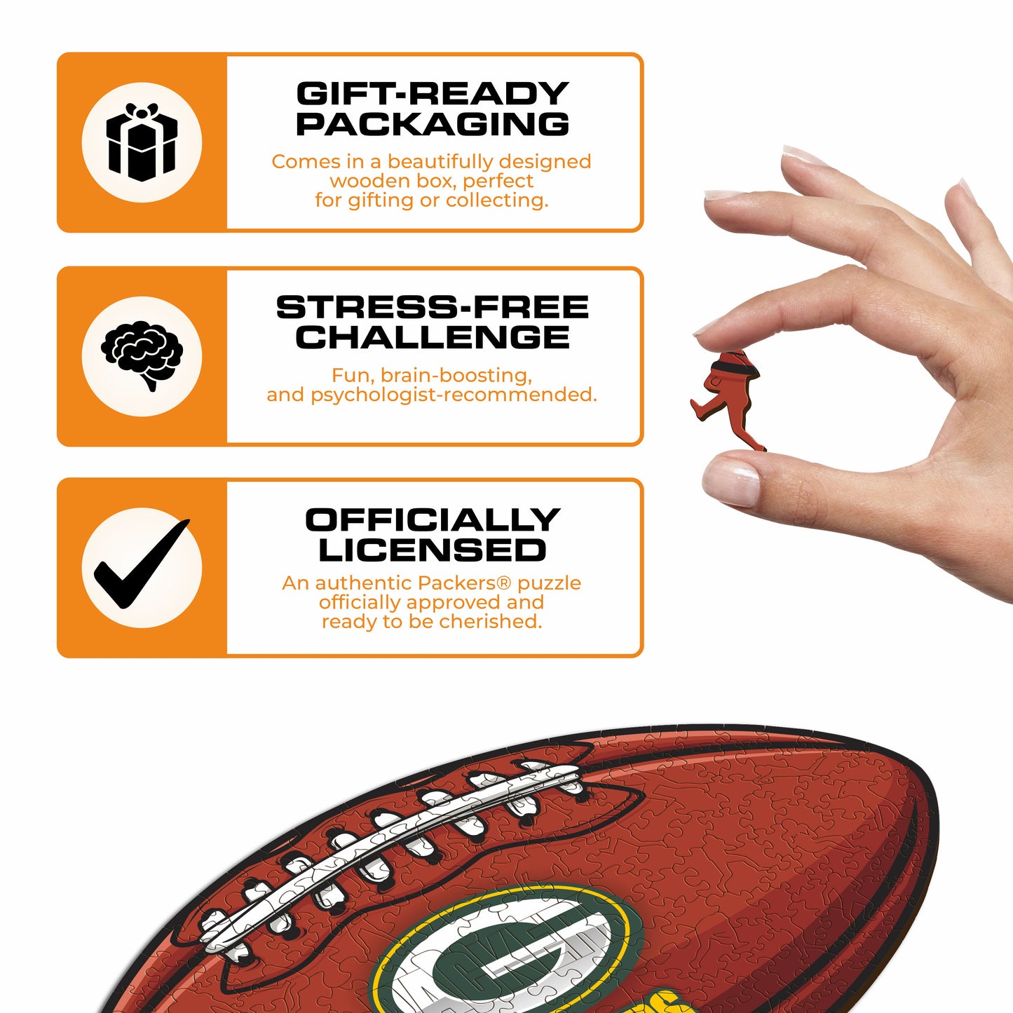 Green Bay Packers™ Football - Wooden Puzzle