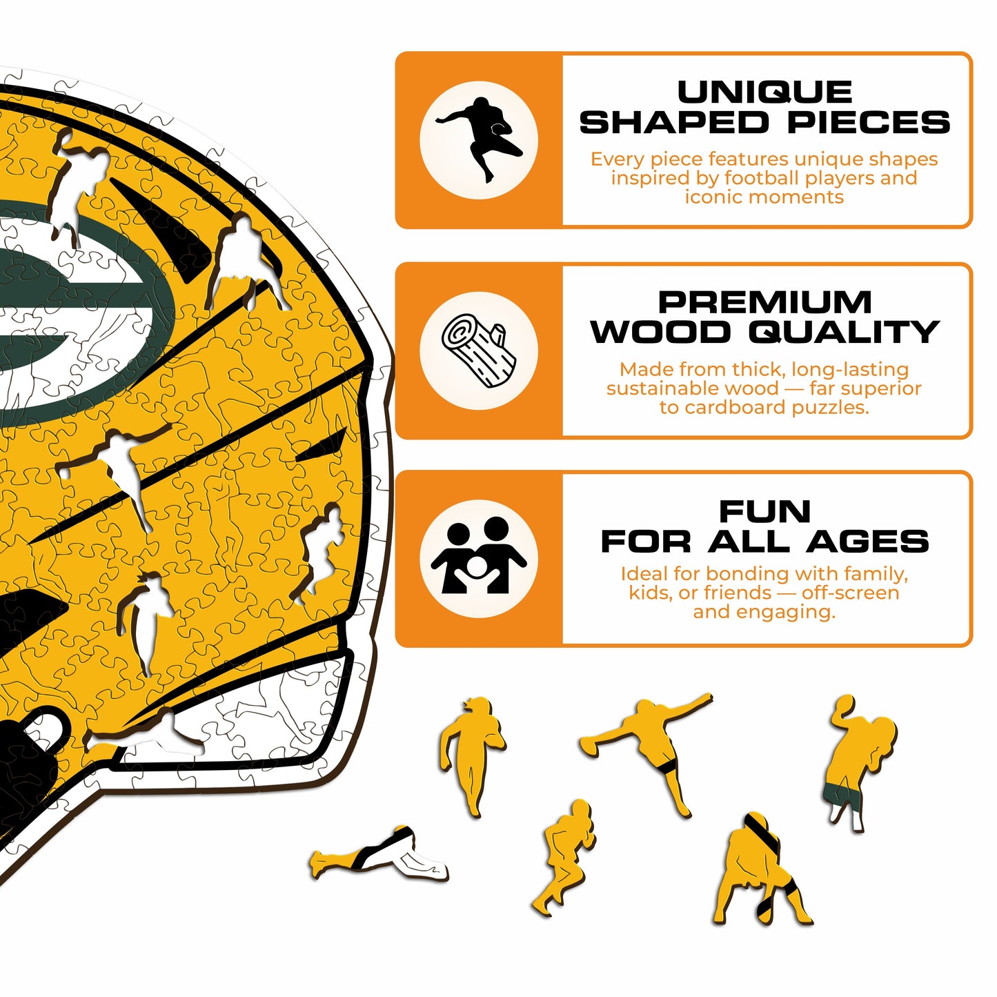 Green Bay Packers™ Helmet - Wooden Puzzle