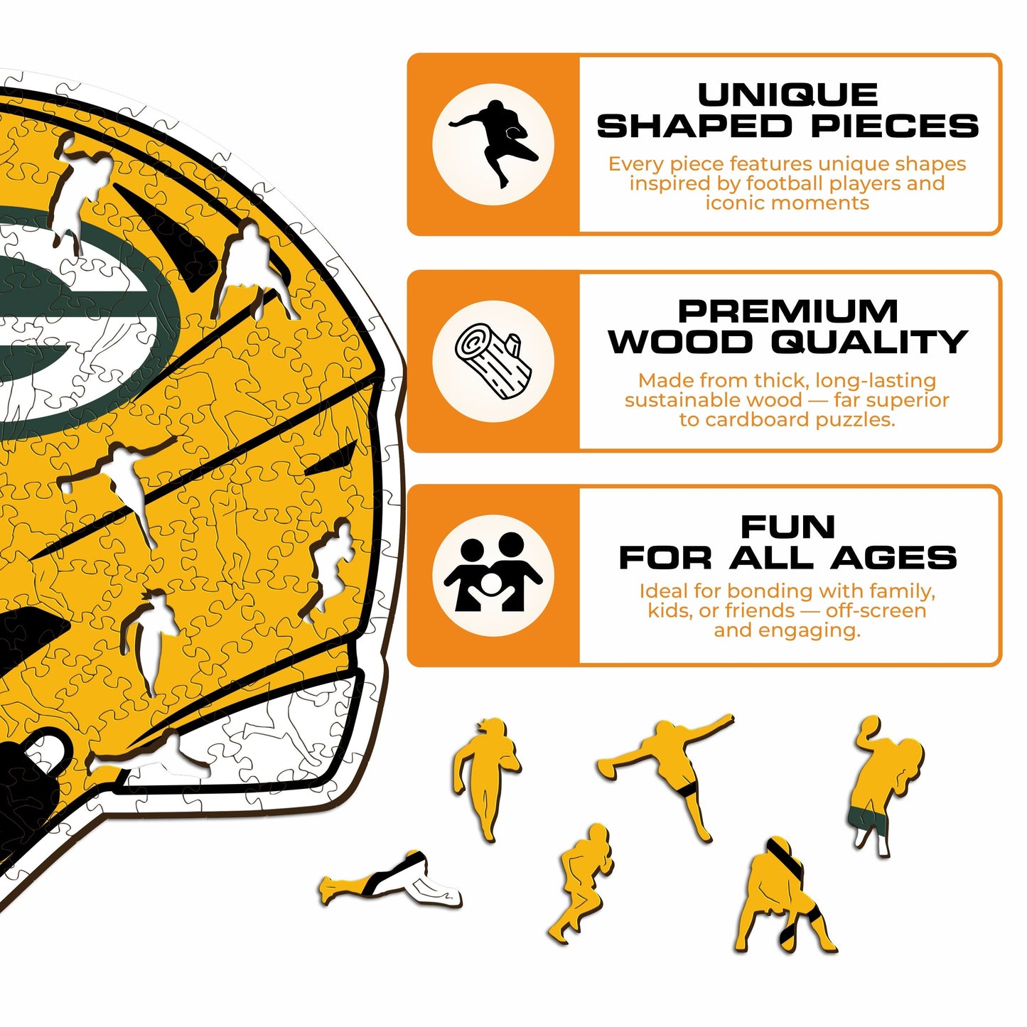 Green Bay Packers™ Helmet - Wooden Puzzle
