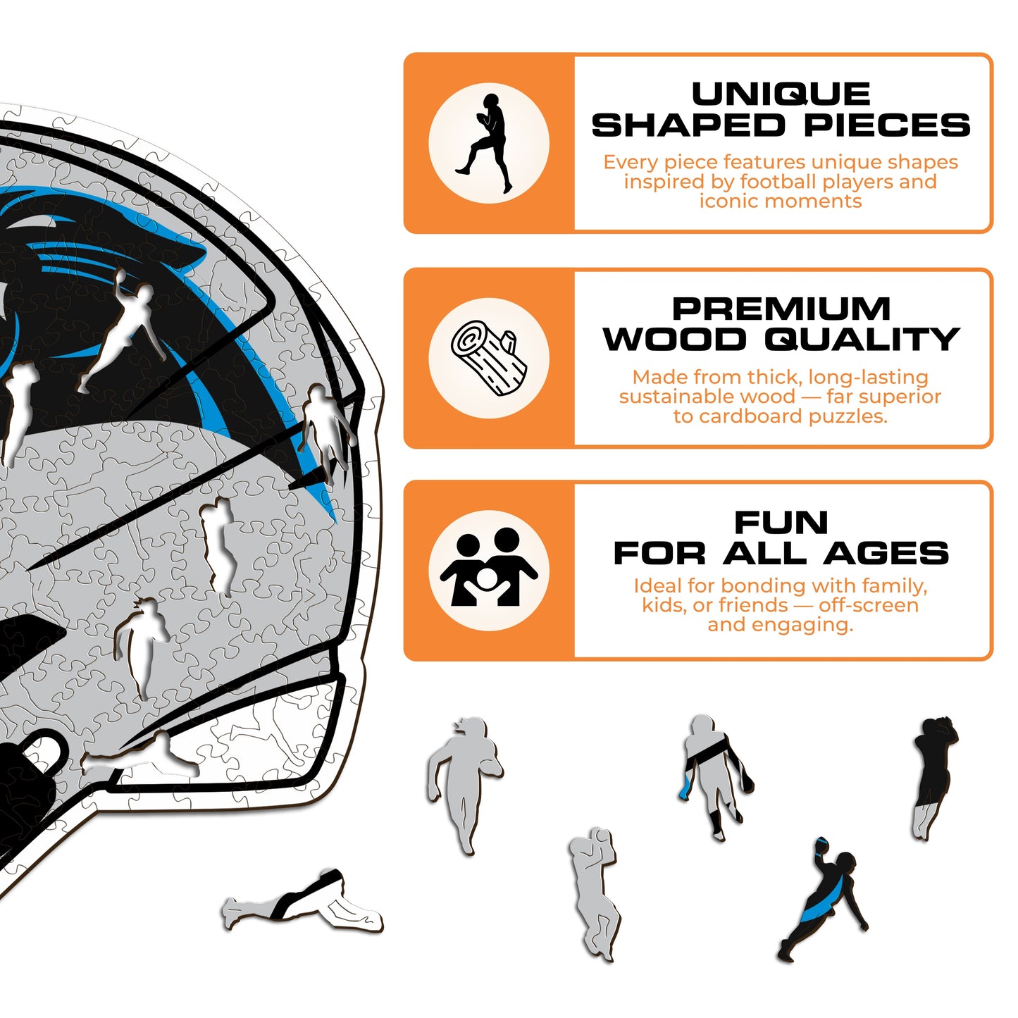 Capacete Carolina Panthers™ - Quebra-cabeça de madeira 
