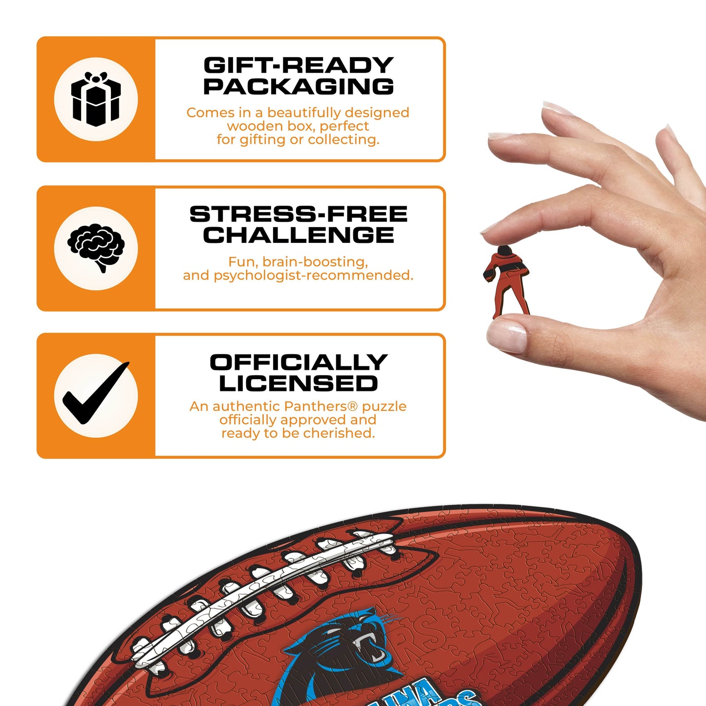 Carolina Panthers™ Football - Wooden Puzzle