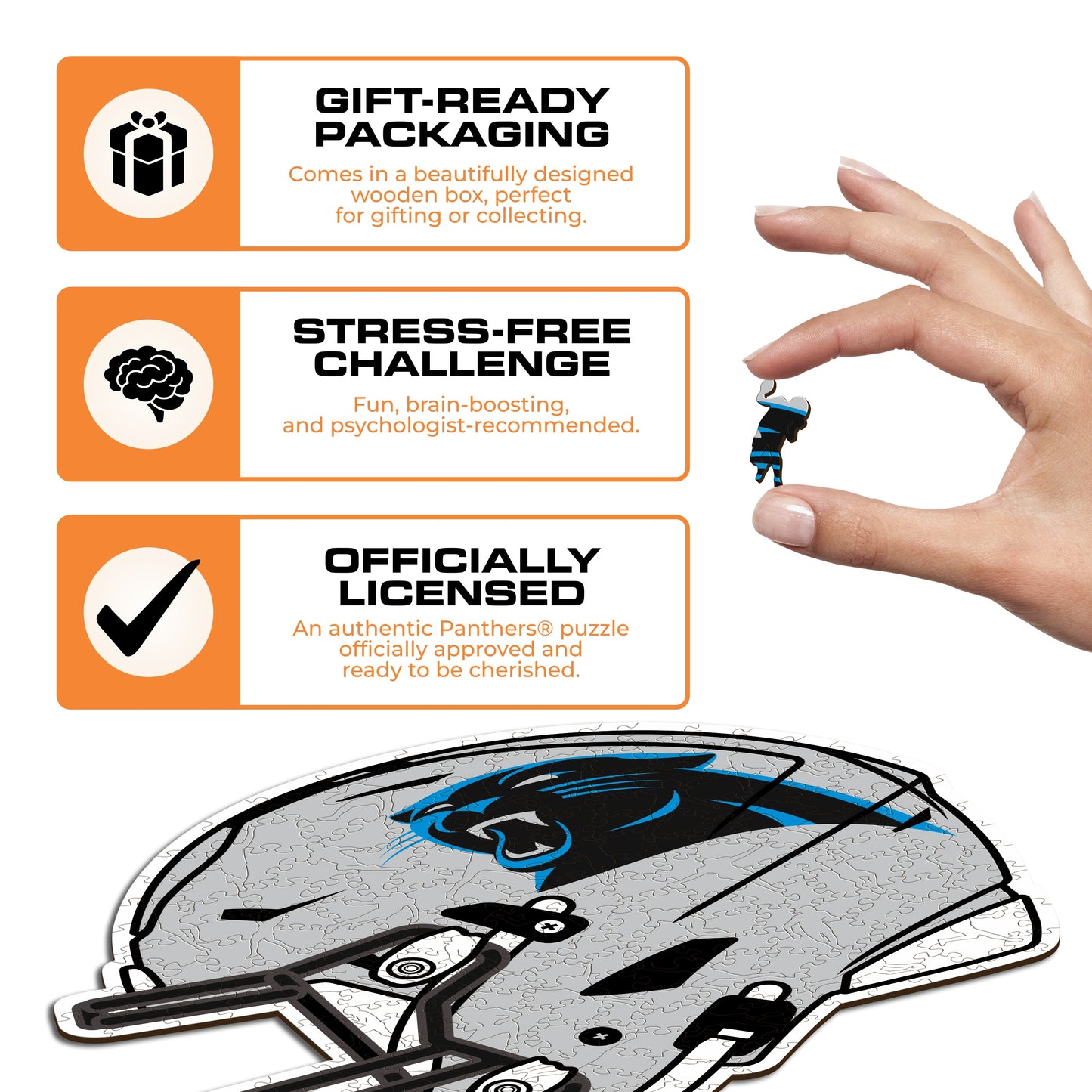 Capacete Carolina Panthers™ - Quebra-cabeça de madeira 