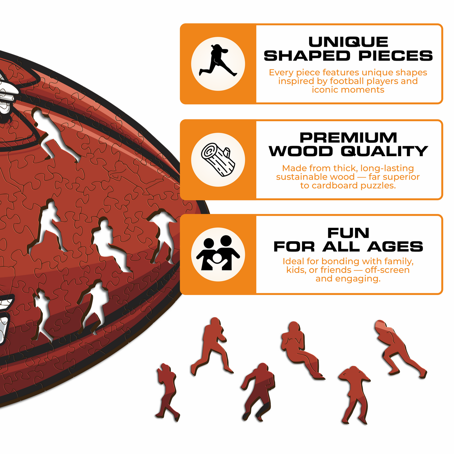 Philadelphia Eagles™ Football - Wooden Puzzle