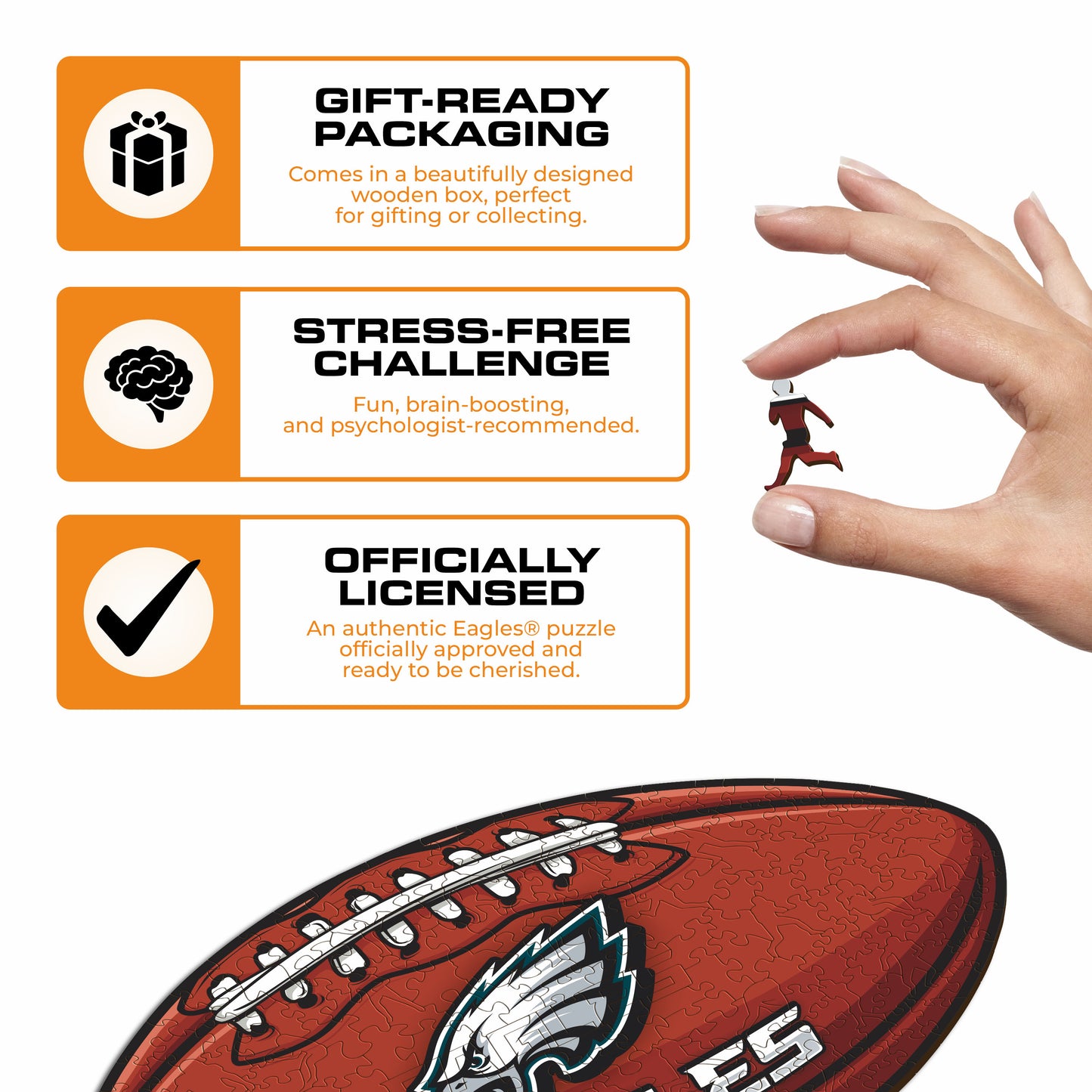 Philadelphia Eagles™ Football - Wooden Puzzle
