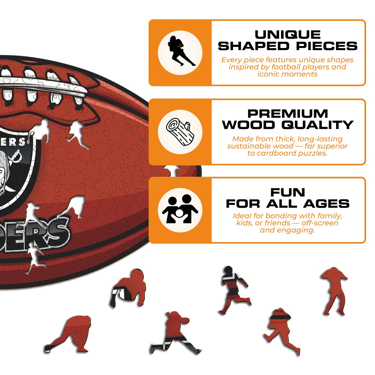 Las Vegas Raiders™ Football - Wooden Puzzle