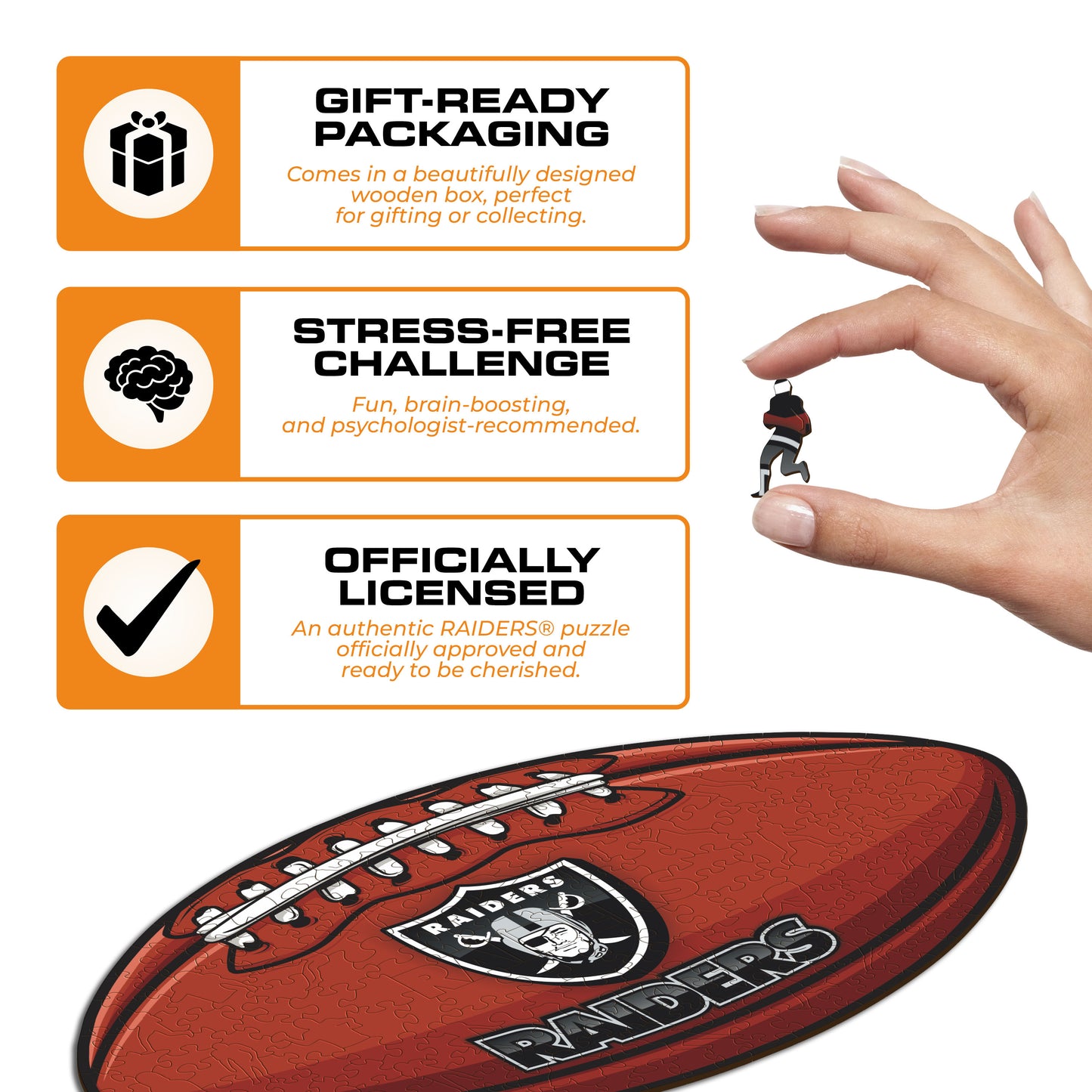 Las Vegas Raiders™ Football - Wooden Puzzle
