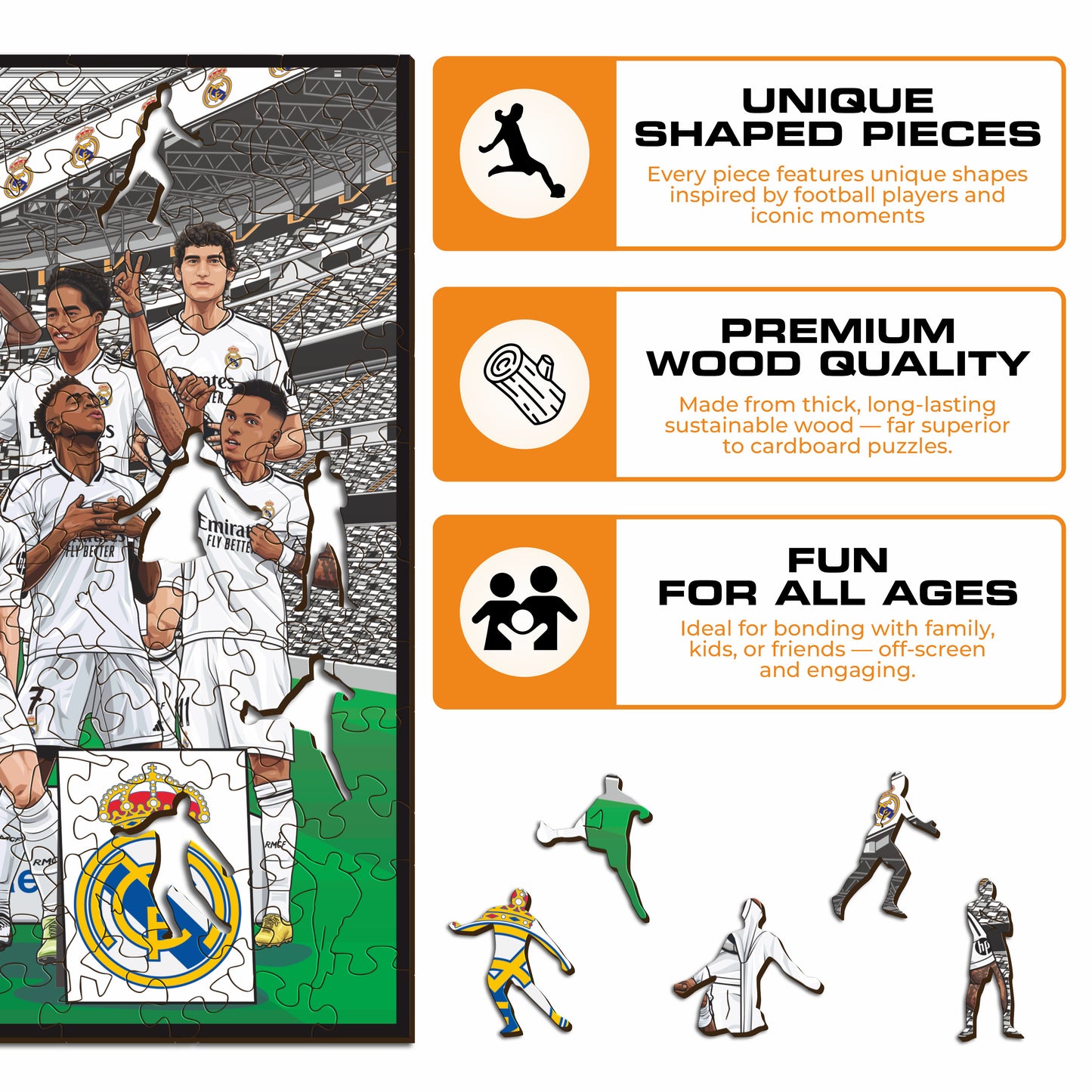 Equipe Real Madrid CF® 2024/25 - Quebra-cabeça de madeira 
