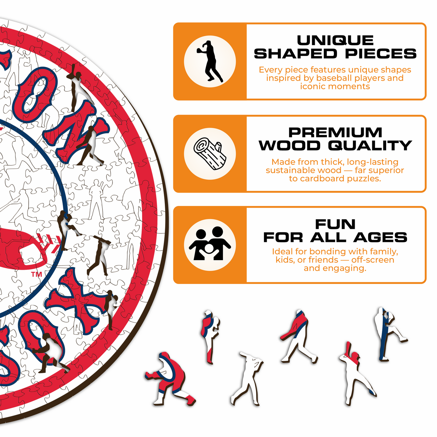 Boston Red Sox™ - Quebra-cabeça de madeira 