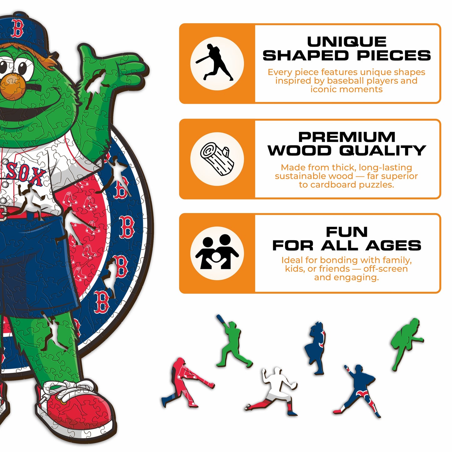 Mascote do Boston Red Sox™ - Quebra-cabeça de madeira 