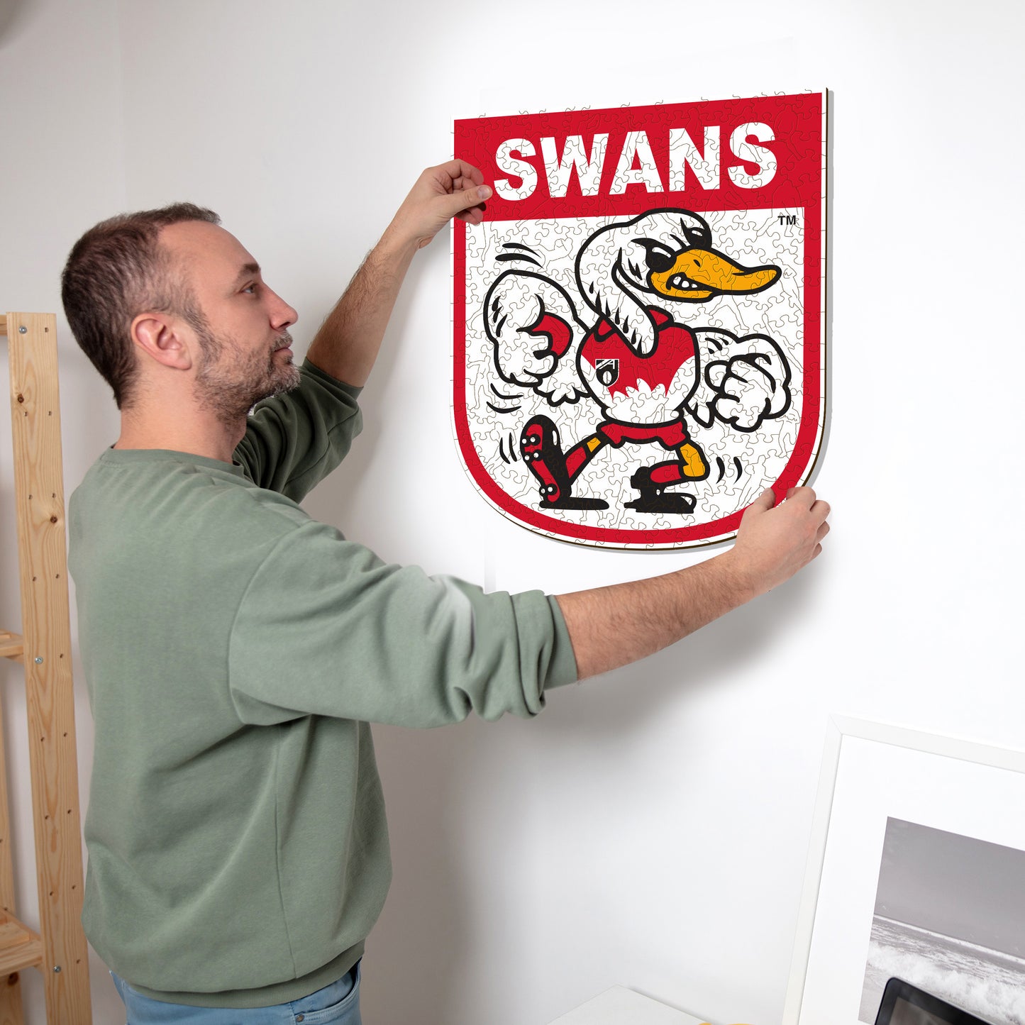 Sydney Swans Retro Mascot - Wooden Puzzle