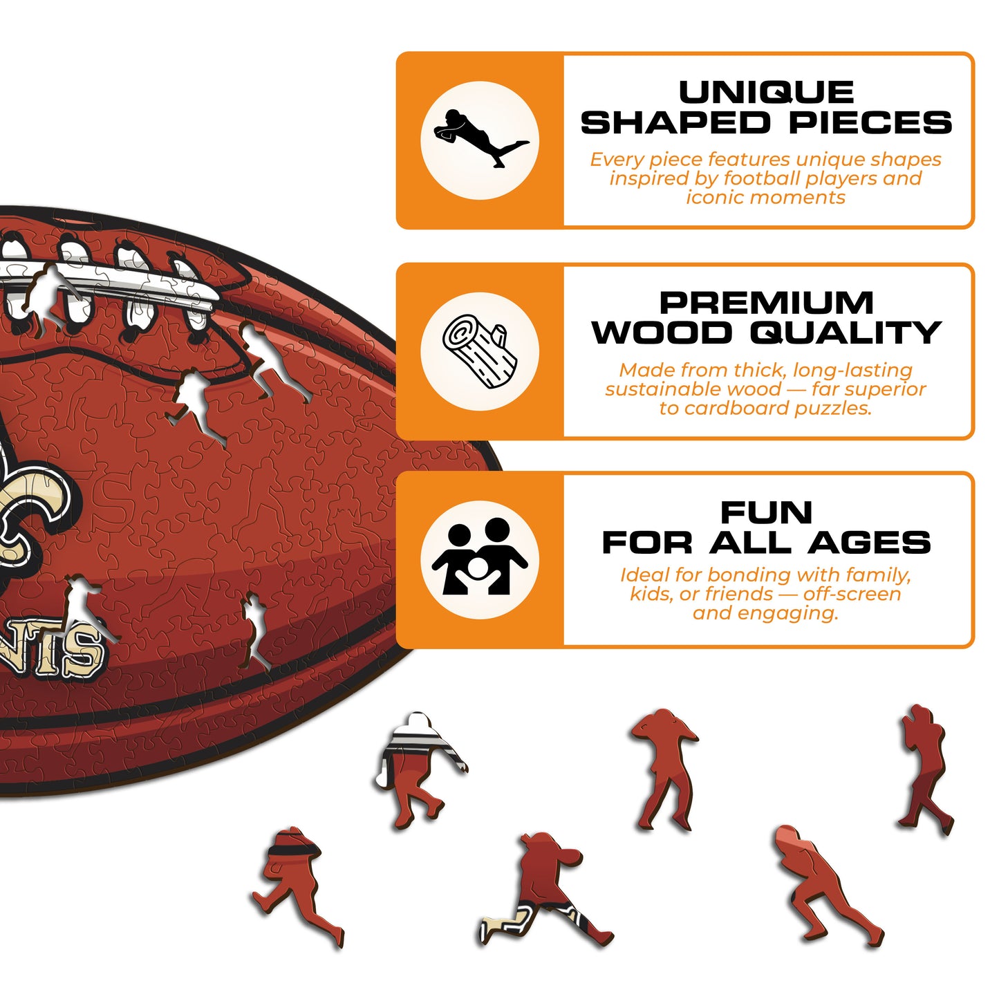 New Orleans Saints™ Futebol Americano - Quebra-cabeça de Madeira 