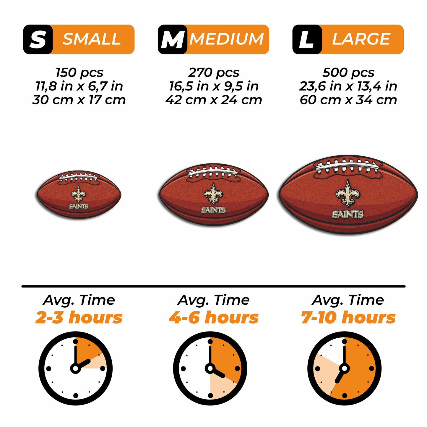 New Orleans Saints™ Futebol Americano - Quebra-cabeça de Madeira 