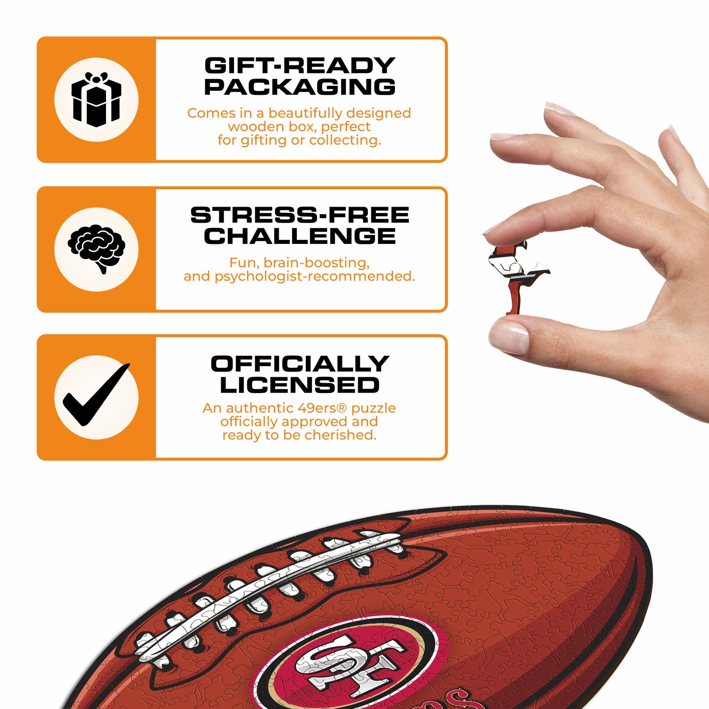 San Francisco 49ers™ Futebol Americano - Quebra-cabeça de Madeira 