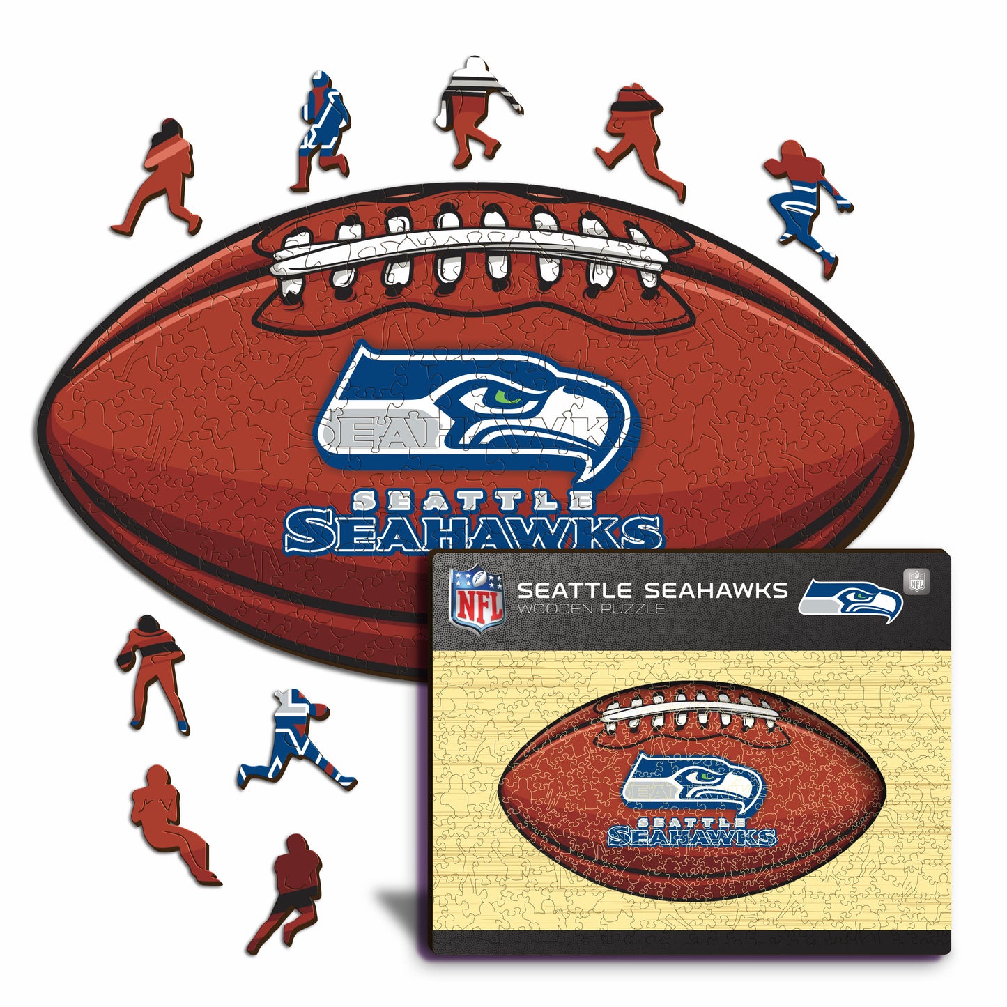 Seattle Seahawks™ Futebol Americano - Quebra-cabeça de Madeira 