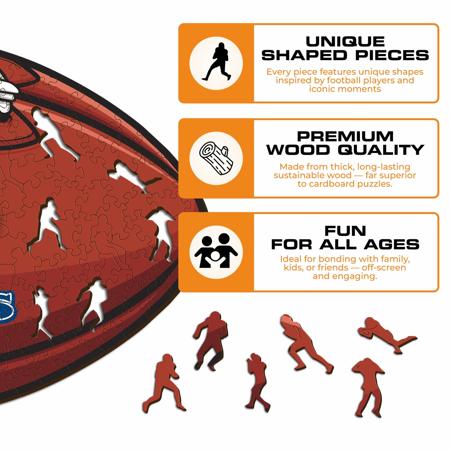 Seattle Seahawks™ Football - Wooden Puzzle