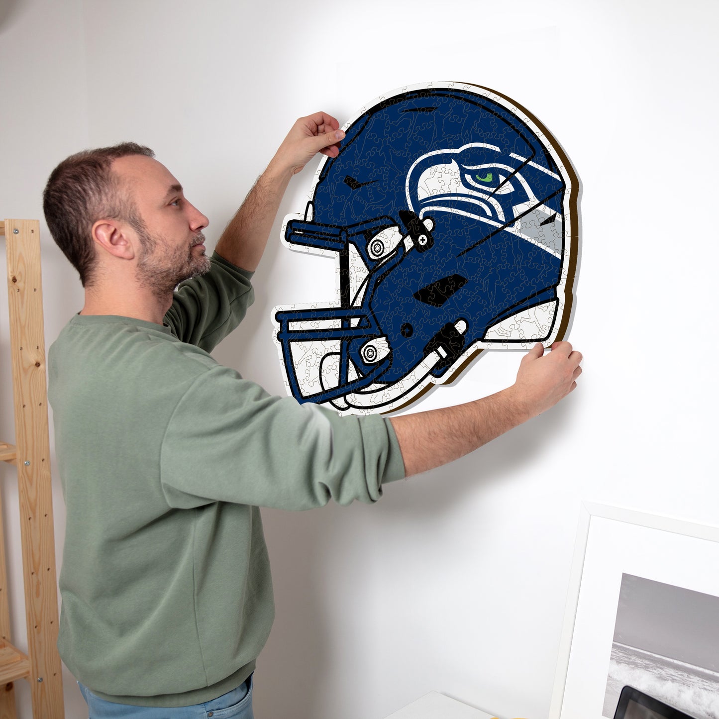 Seattle Seahawks™ Helmet - Wooden Puzzle