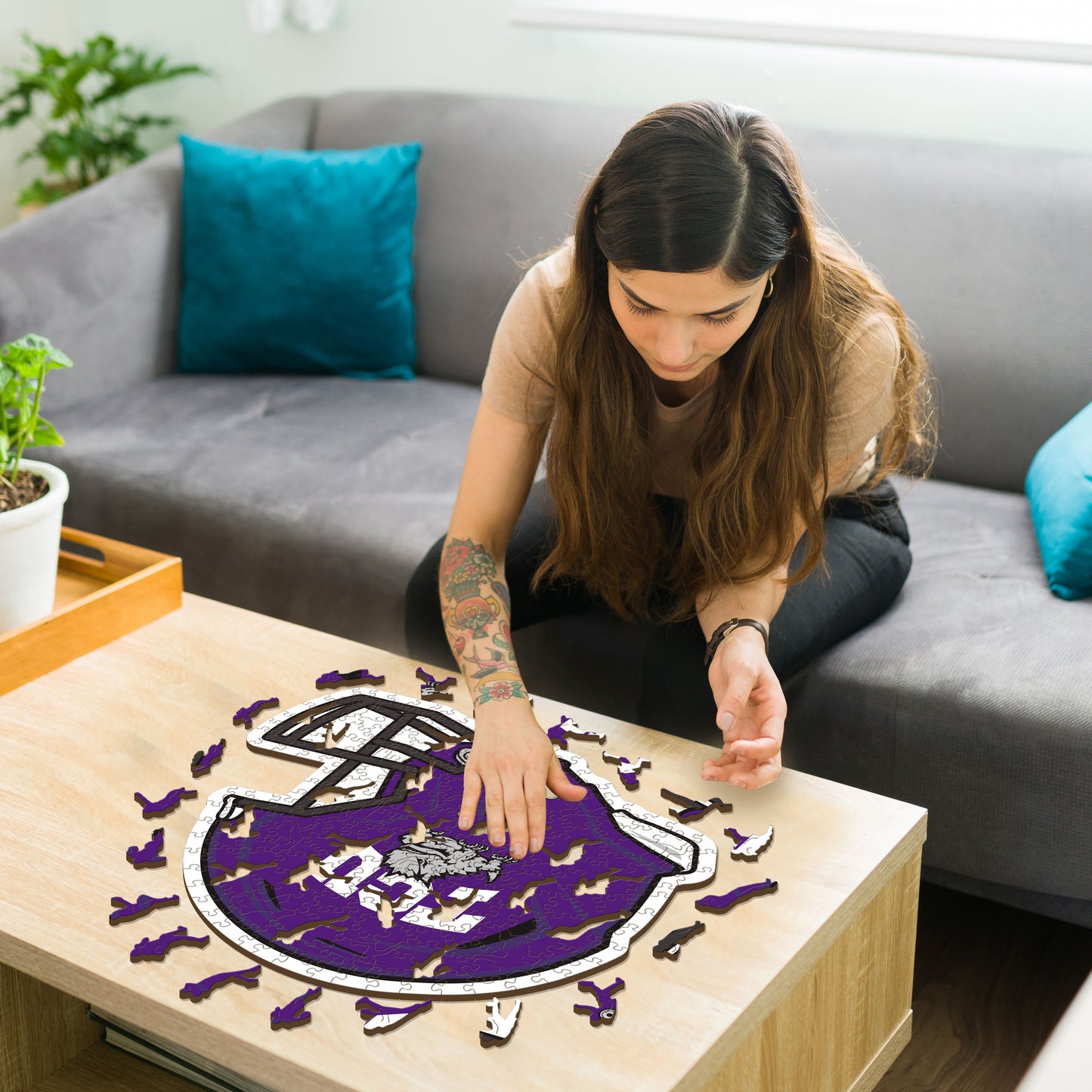 Texas Christian University Helmet - Wooden Puzzle