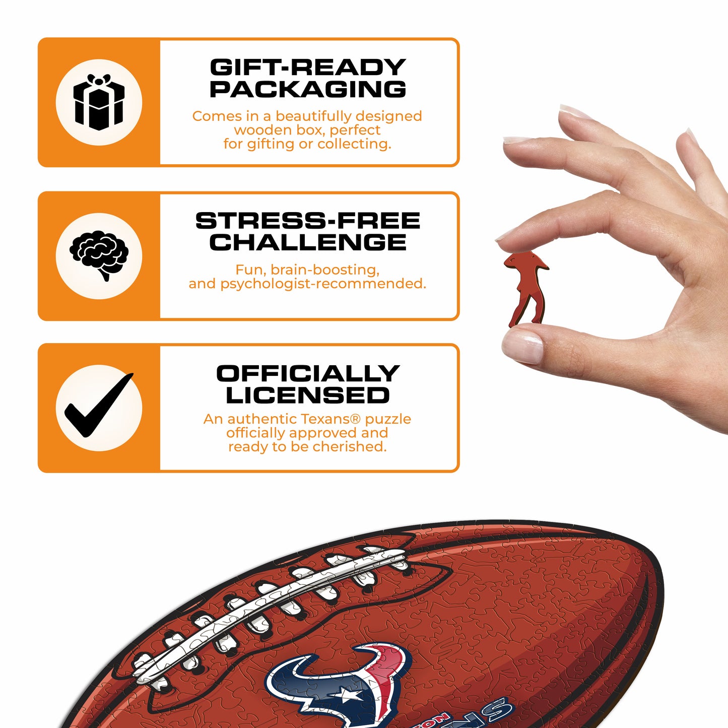 Houston Texans™ Football - Wooden Puzzle