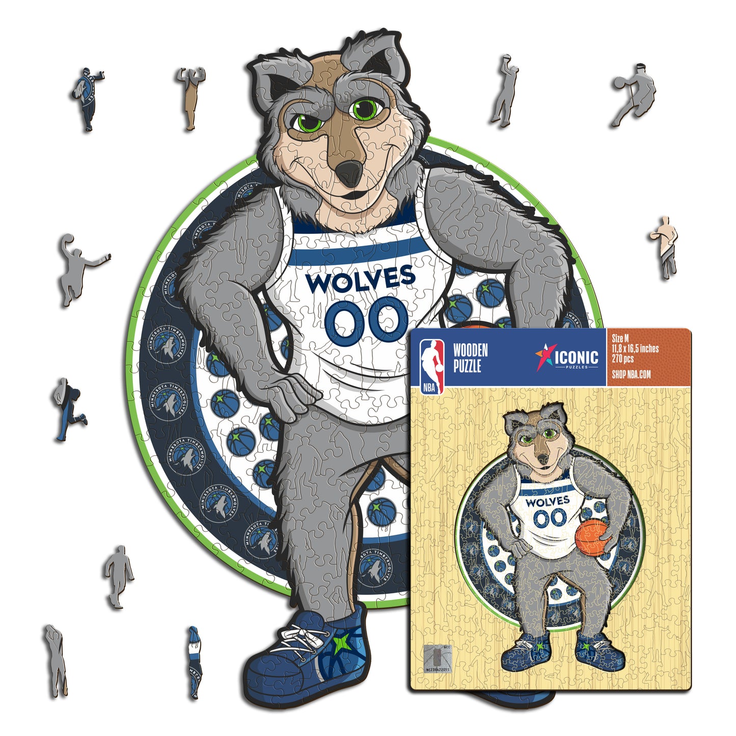 Minnesota Timberwolves™ Mascot - Wooden Puzzle
