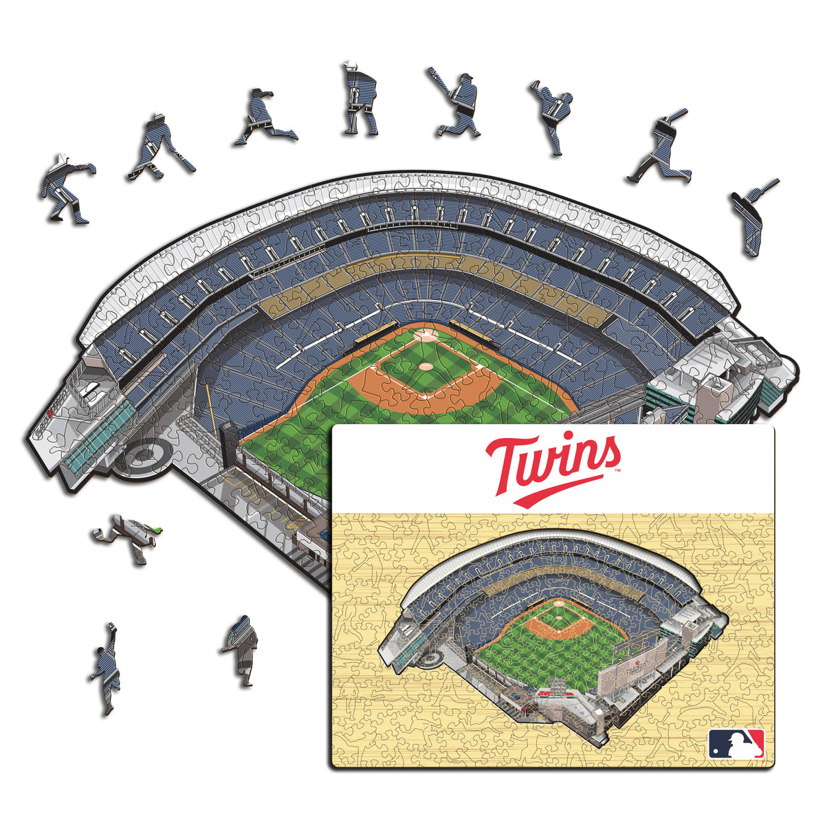 Pacote com 3 unidades de beisebol Minnesota Twins™ + logotipo principal + mascote 