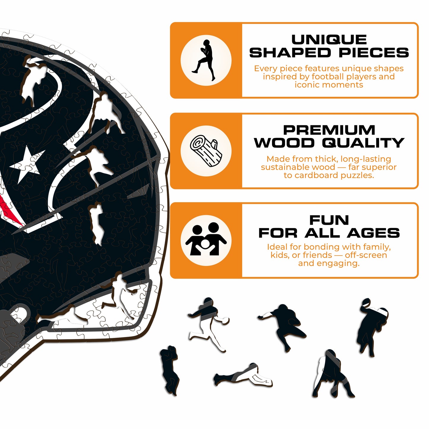 Capacete Houston Texans™ - Quebra-cabeça de madeira