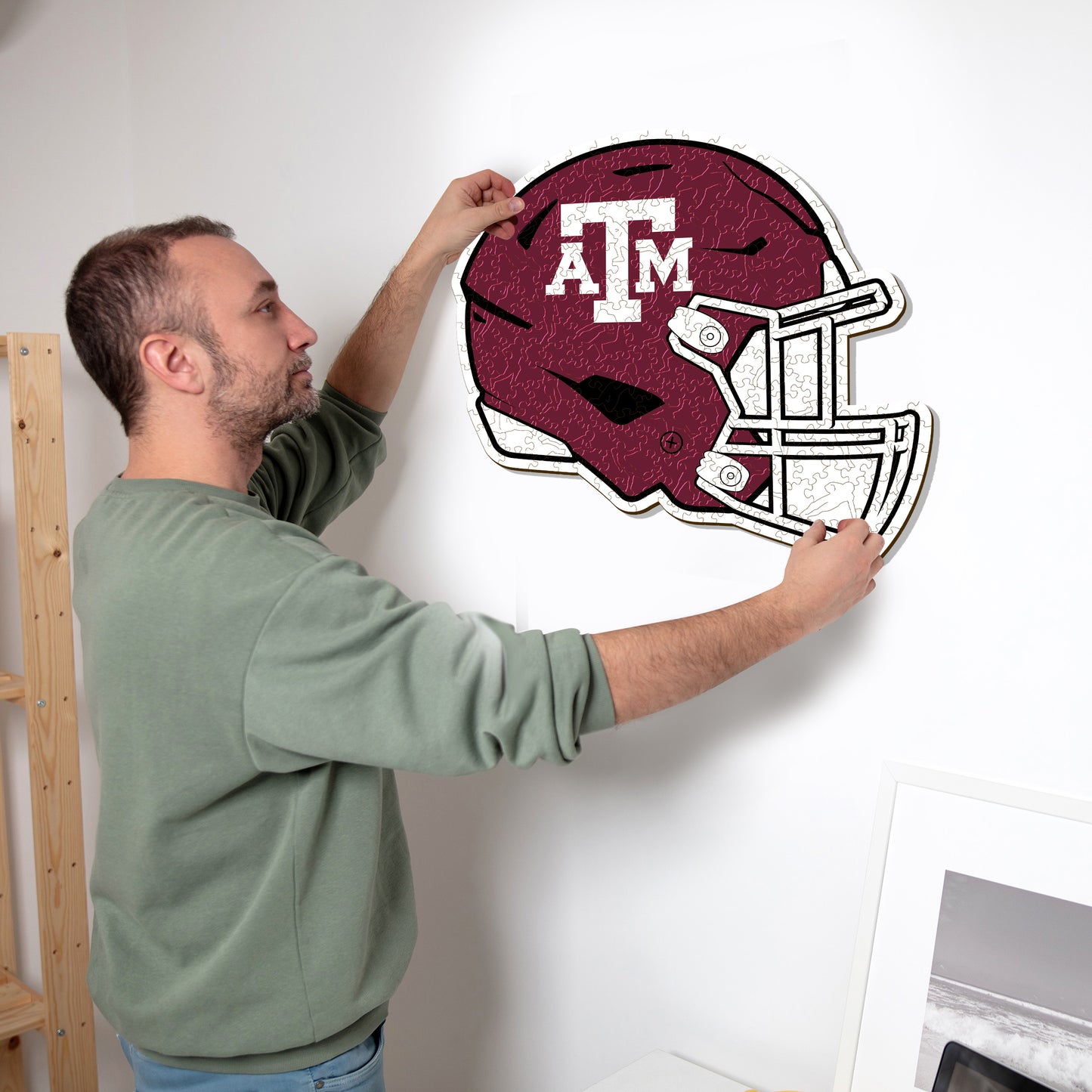 Texas A&M University Helmet - Wooden Puzzle