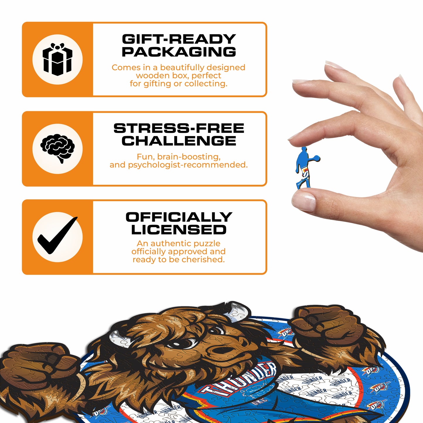 Oklahoma City Thunder™ Mascot - Wooden Puzzle