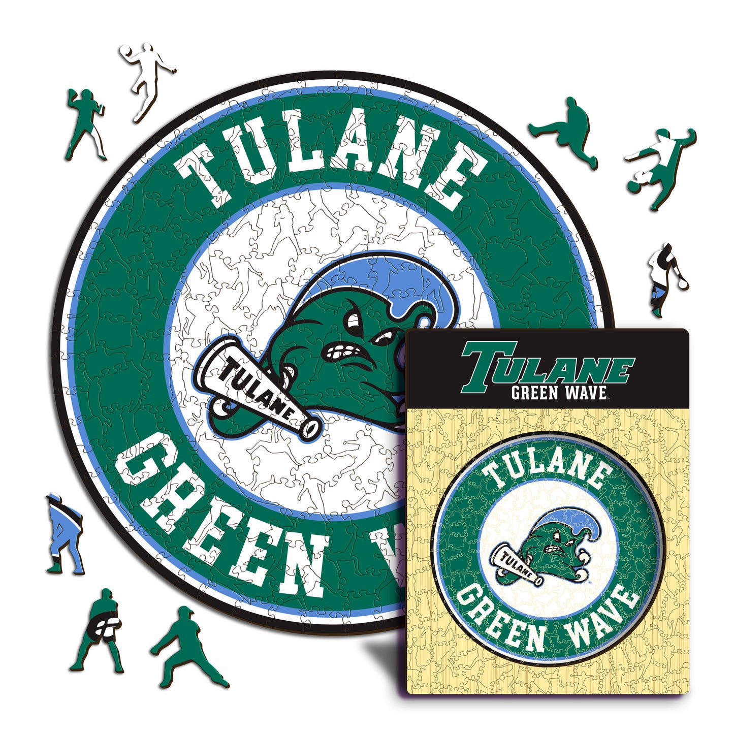 Tulane Green Wave Logo Wooden Puzzle