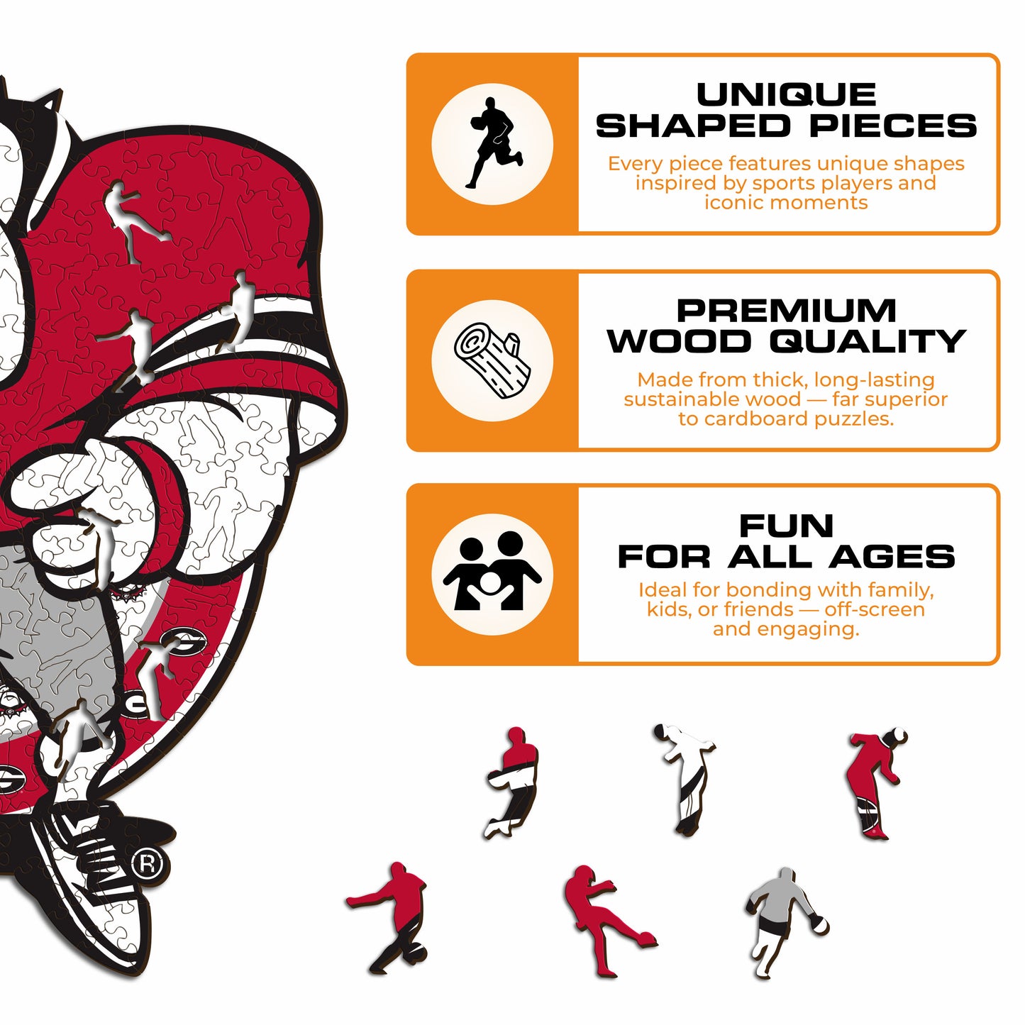Georgia Bulldogs Mascot Wooden Puzzle