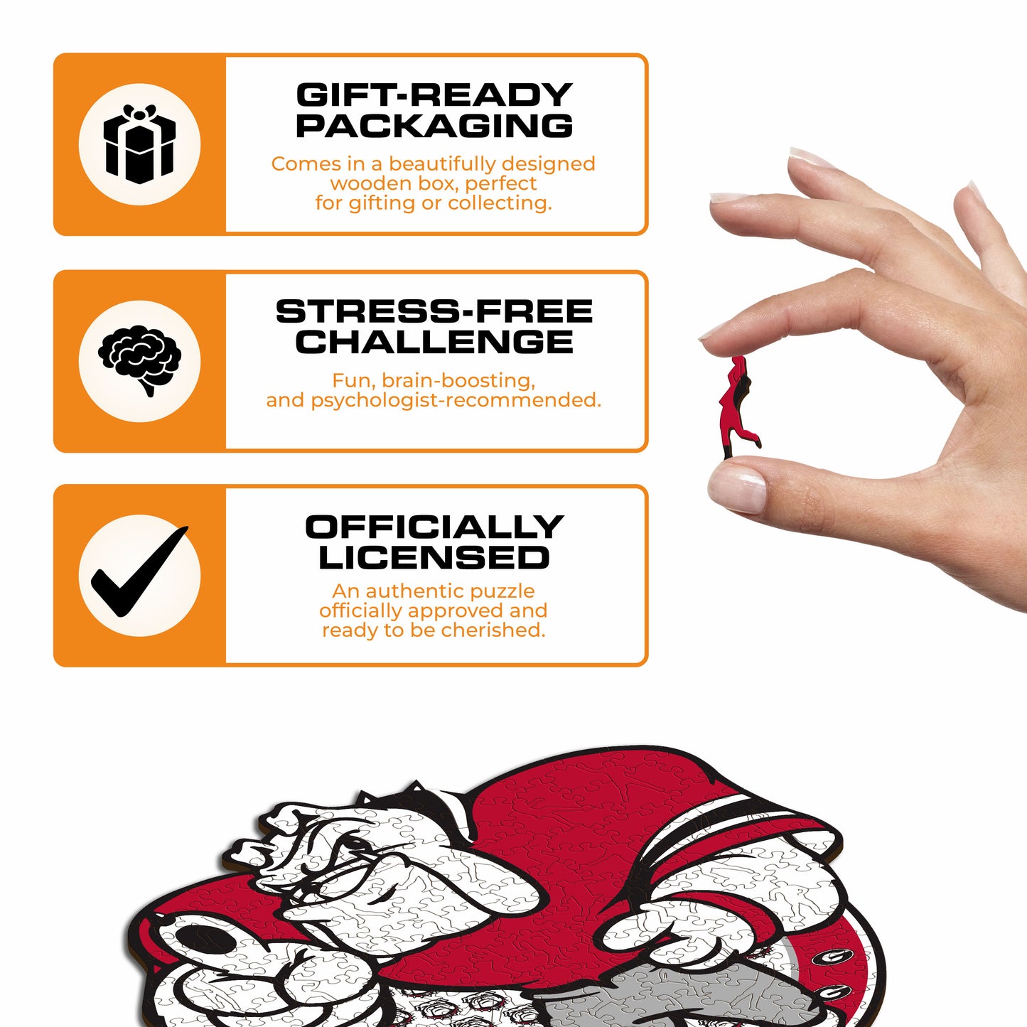 Georgia Bulldogs Mascot Wooden Puzzle