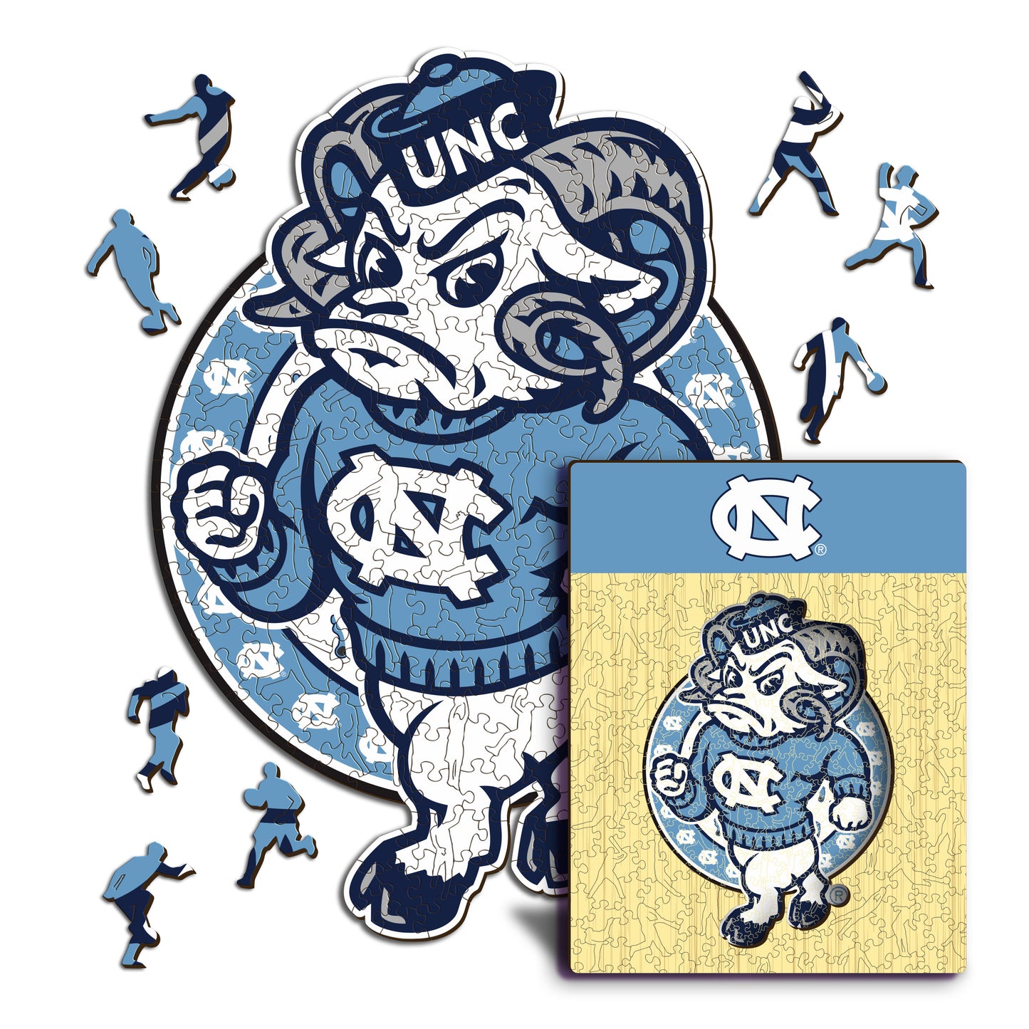 North Carolina Tar Heels Mascot Wooden Puzzle