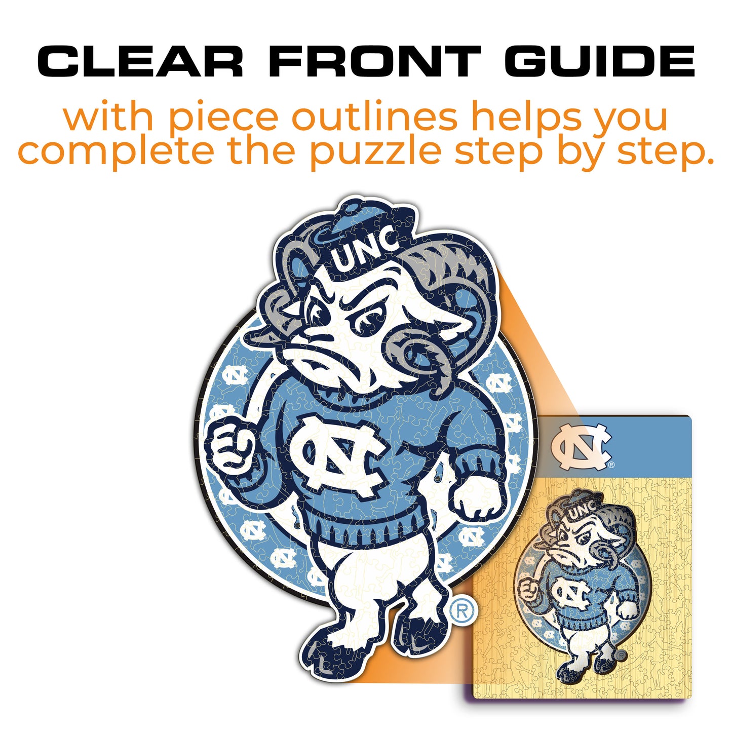 North Carolina Tar Heels Mascot Wooden Puzzle