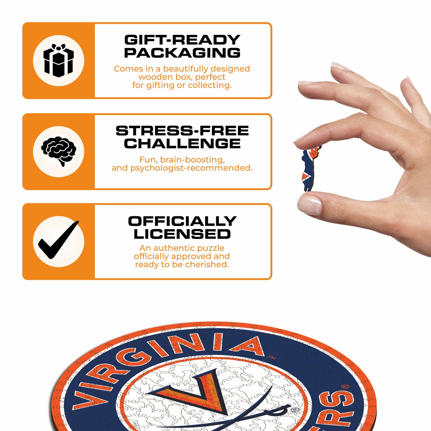 Virginia Cavaliers Logo Wooden Puzzle