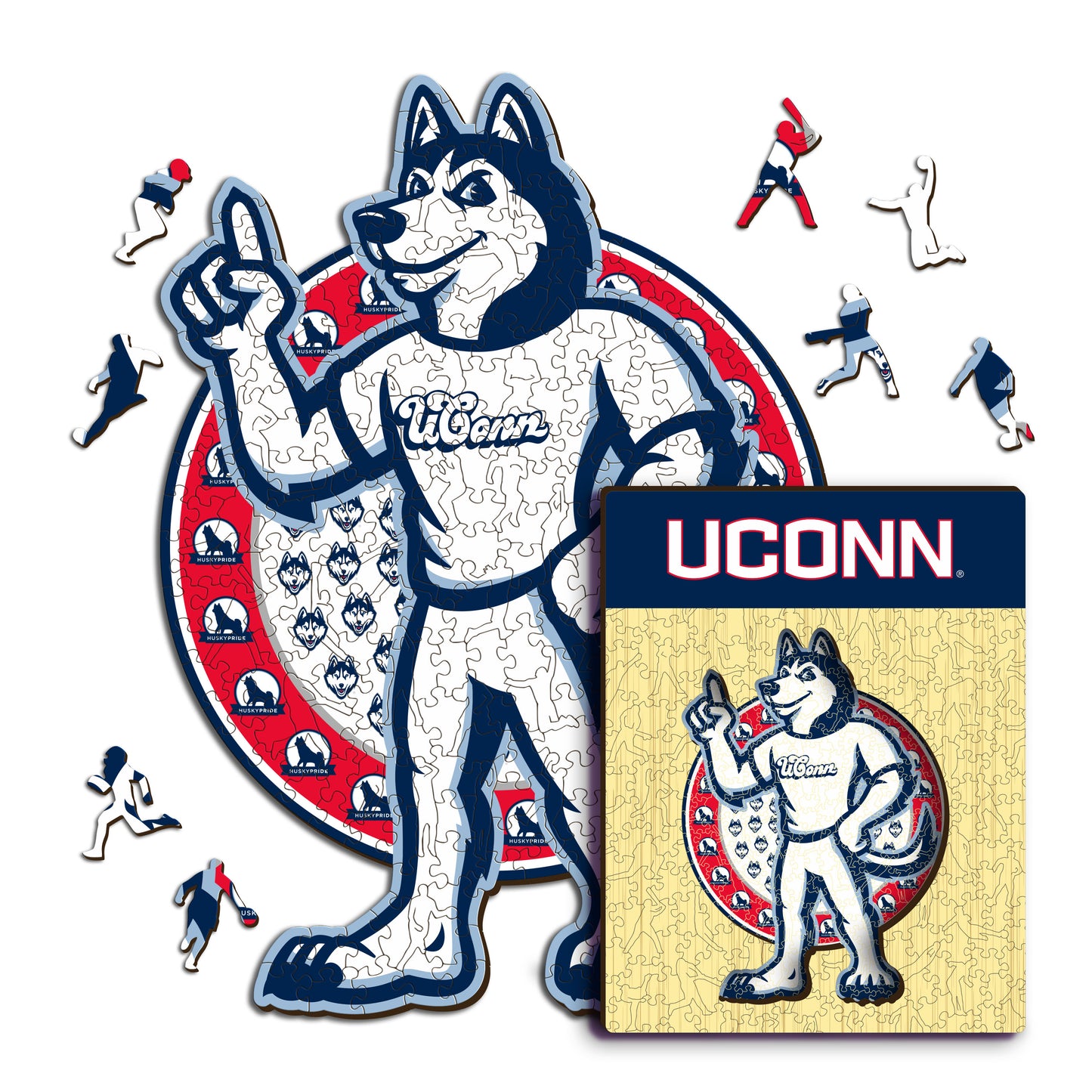 UConn Huskies Mascot Wooden Puzzle