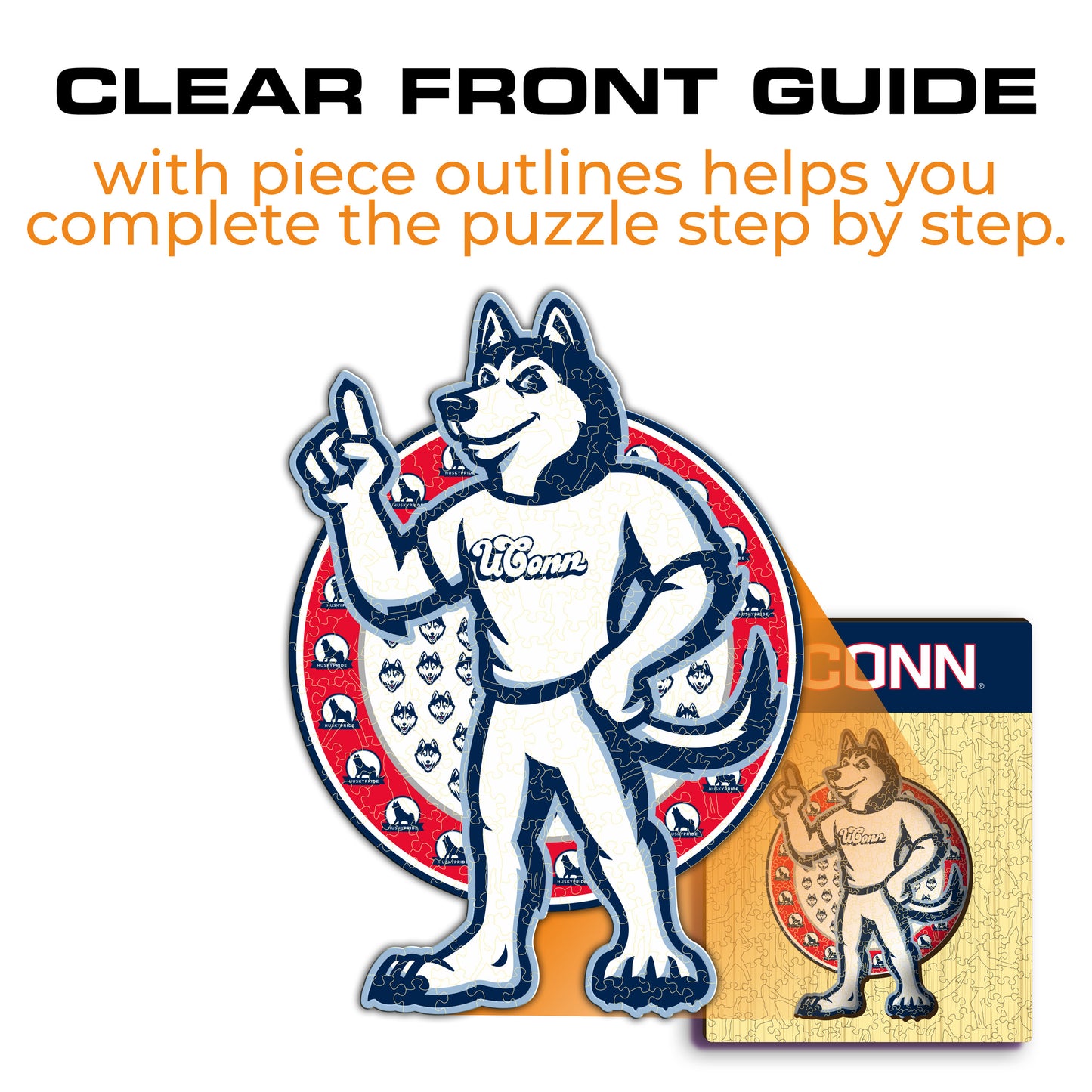 UConn Huskies Mascot Wooden Puzzle