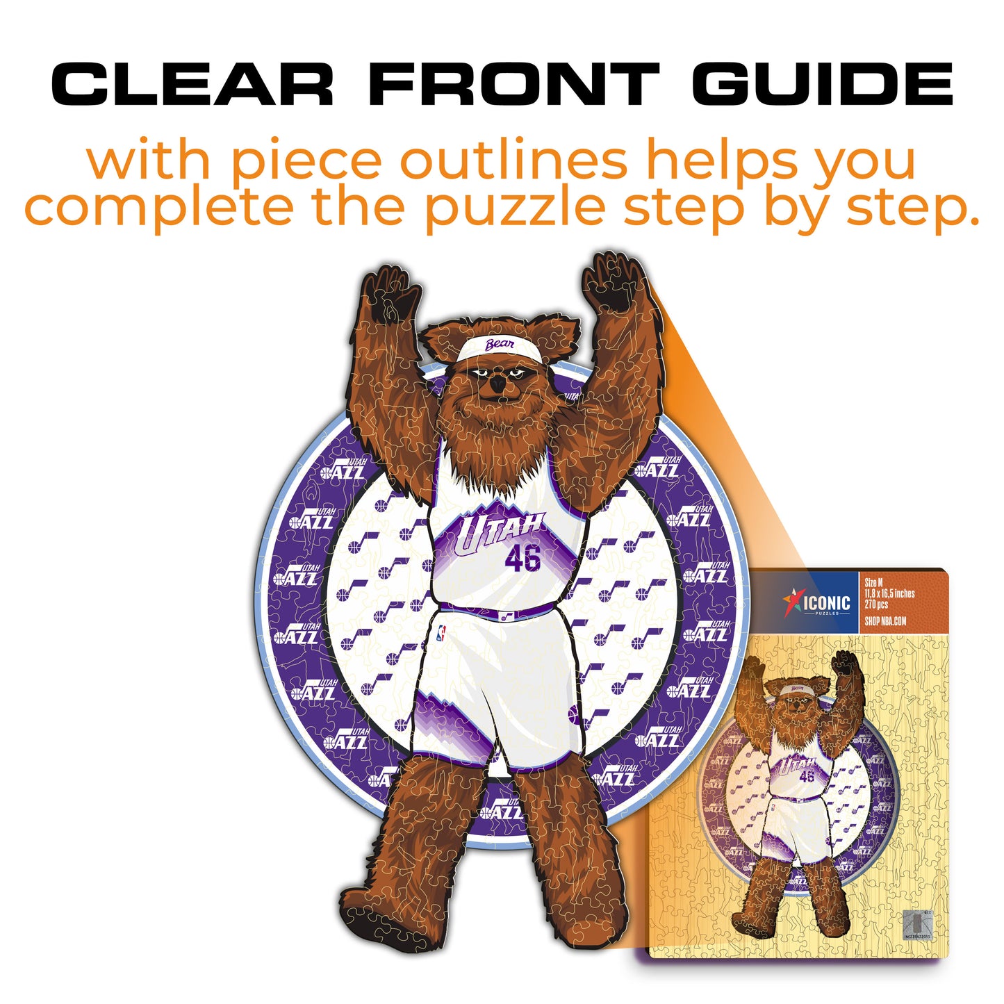 Utah Jazz™ Mascot - Wooden Puzzle