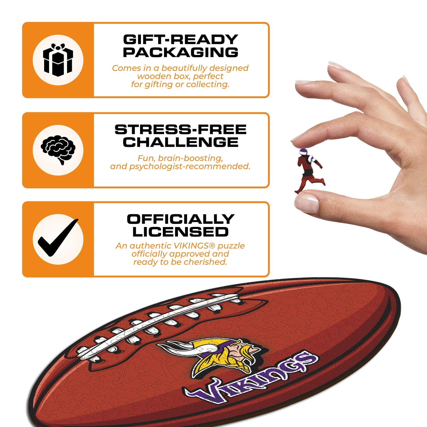 Minnesota Vikings™ Football - Wooden Puzzle