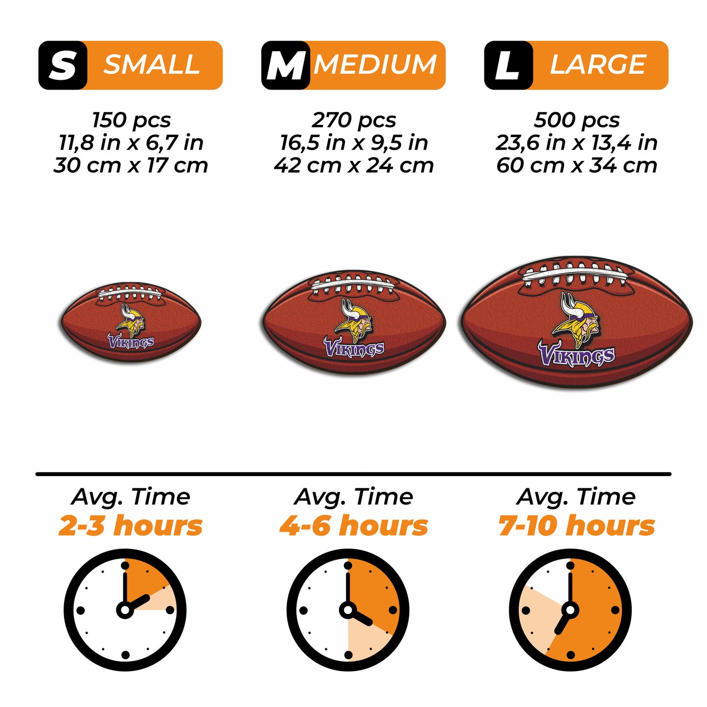 Minnesota Vikings™ Futebol Americano - Quebra-cabeça de Madeira 