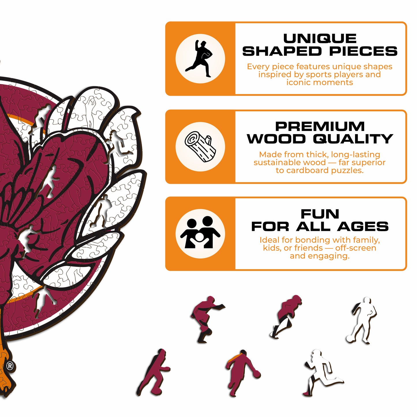 Virginia Tech Hokies Mascot Wooden Puzzle