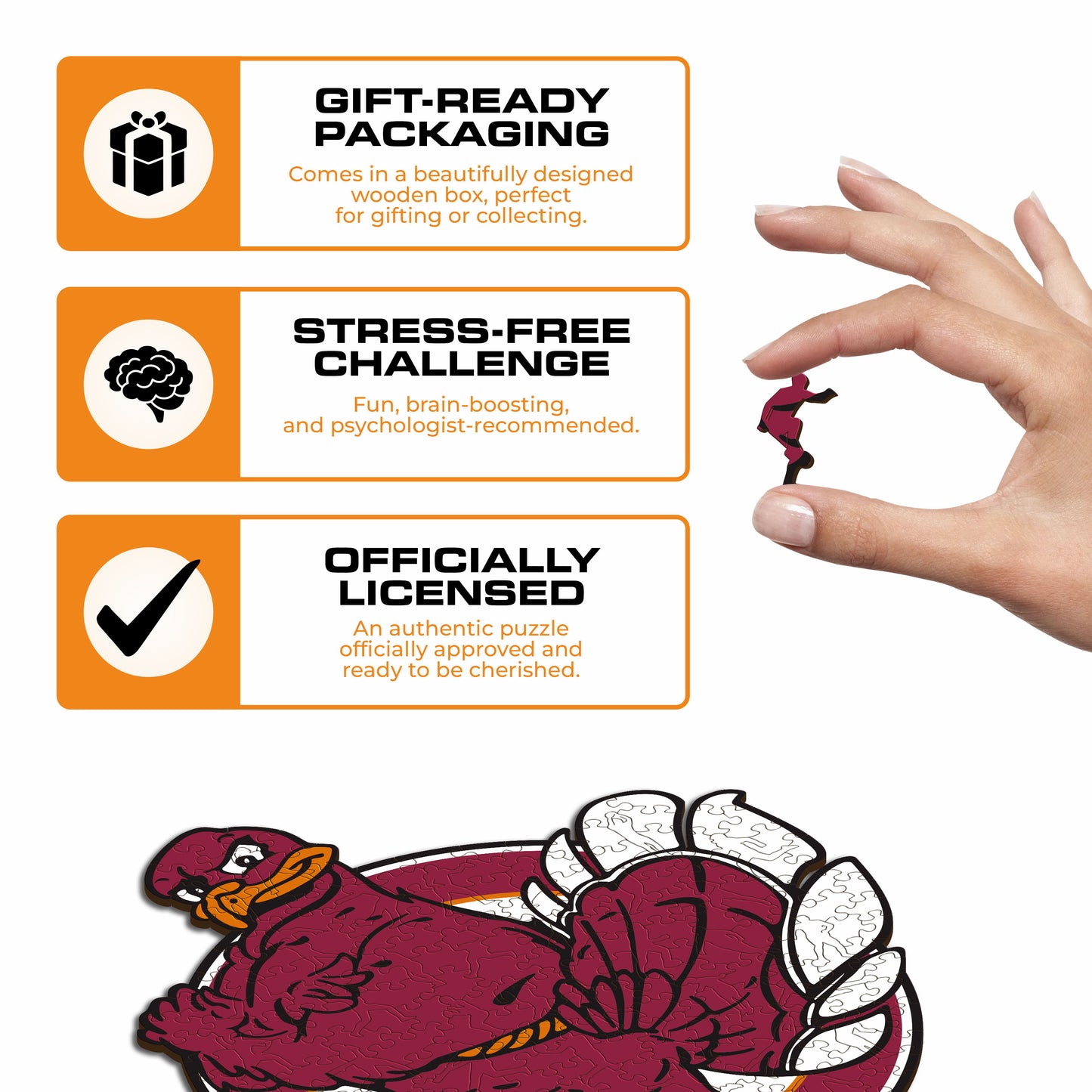 Virginia Tech Hokies Mascot Wooden Puzzle