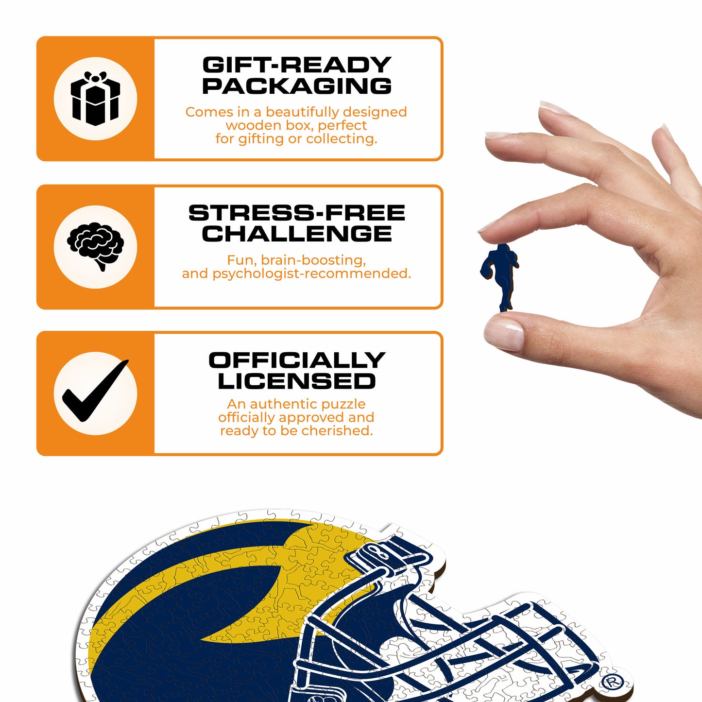 University of Michigan Helmet - Wooden Puzzle