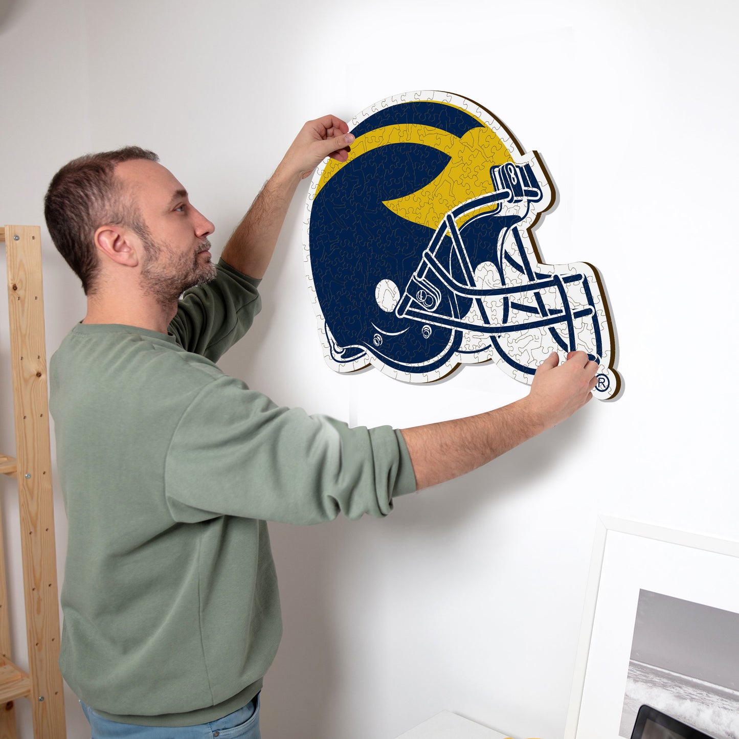 University of Michigan Helmet - Wooden Puzzle