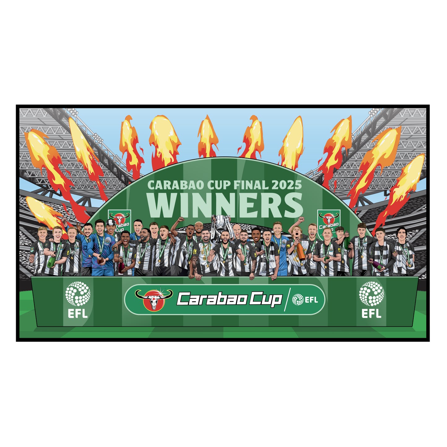 ニューカッスル・ユナイテッドFC® 2024/25 チーム「カラバオカップ優勝チーム」 - 木製パズル
