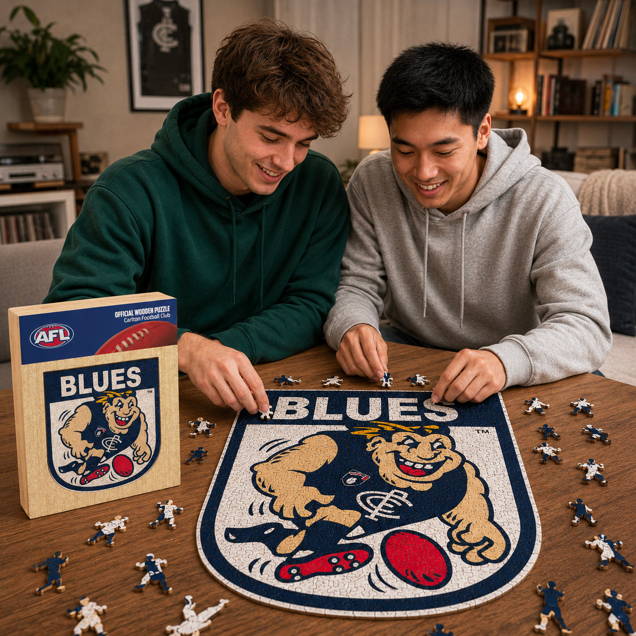 Carlton FC Retro Mascot - Wooden Puzzle