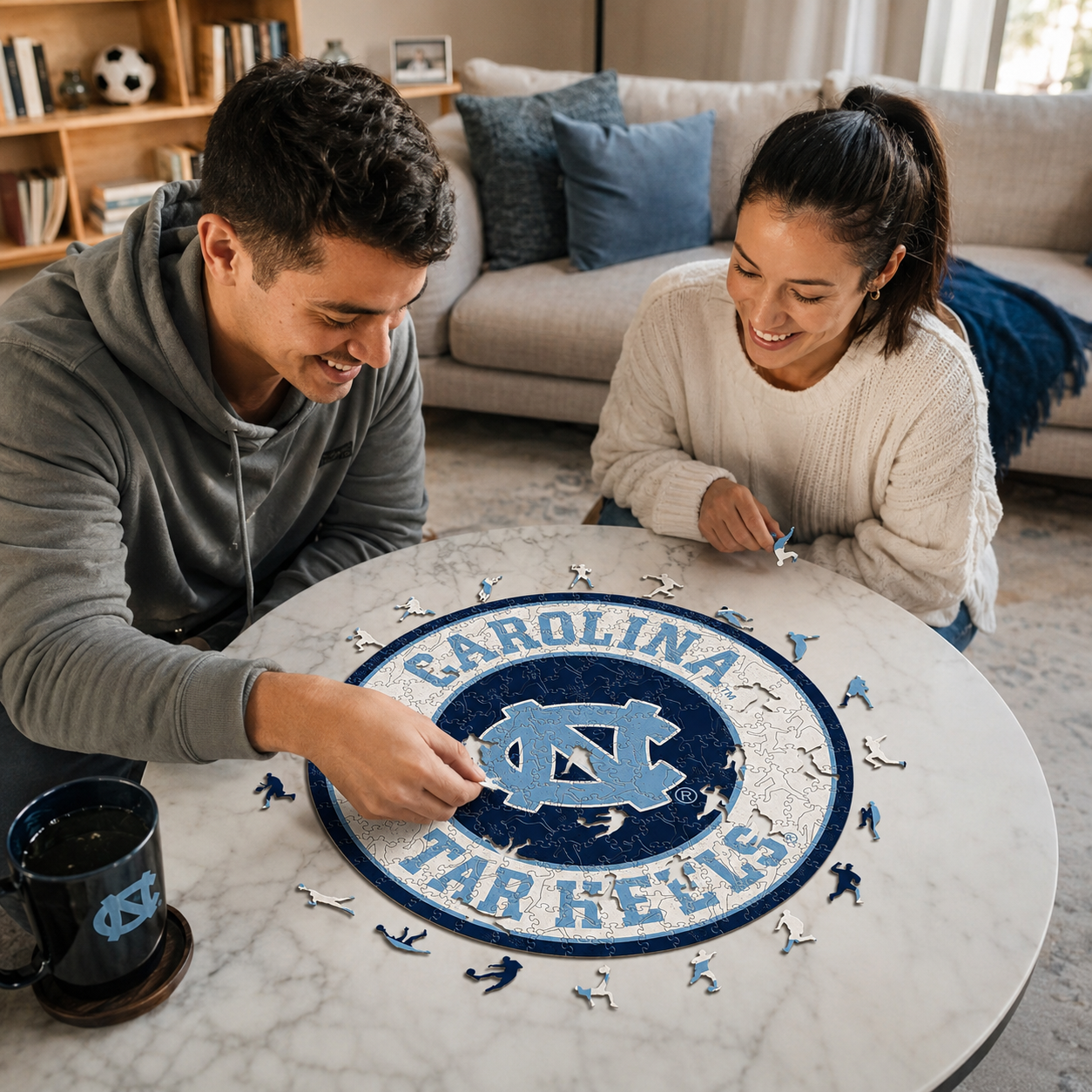 North Carolina Tar Heels Logo Wooden Puzzle