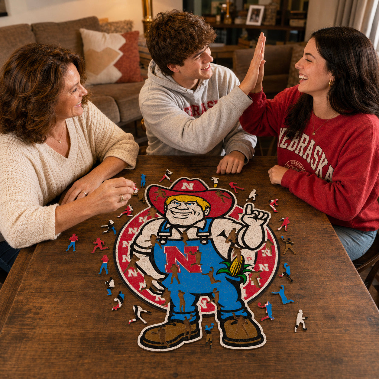 Nebraska Cornhuskers Mascot Wooden Puzzle