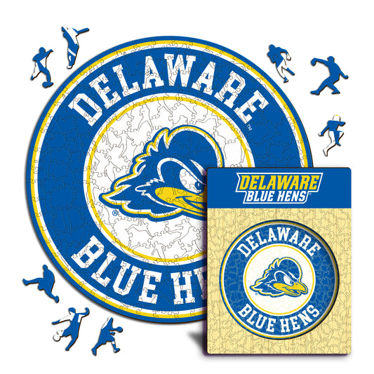 Delaware Blue Hens Logo Wooden Puzzle